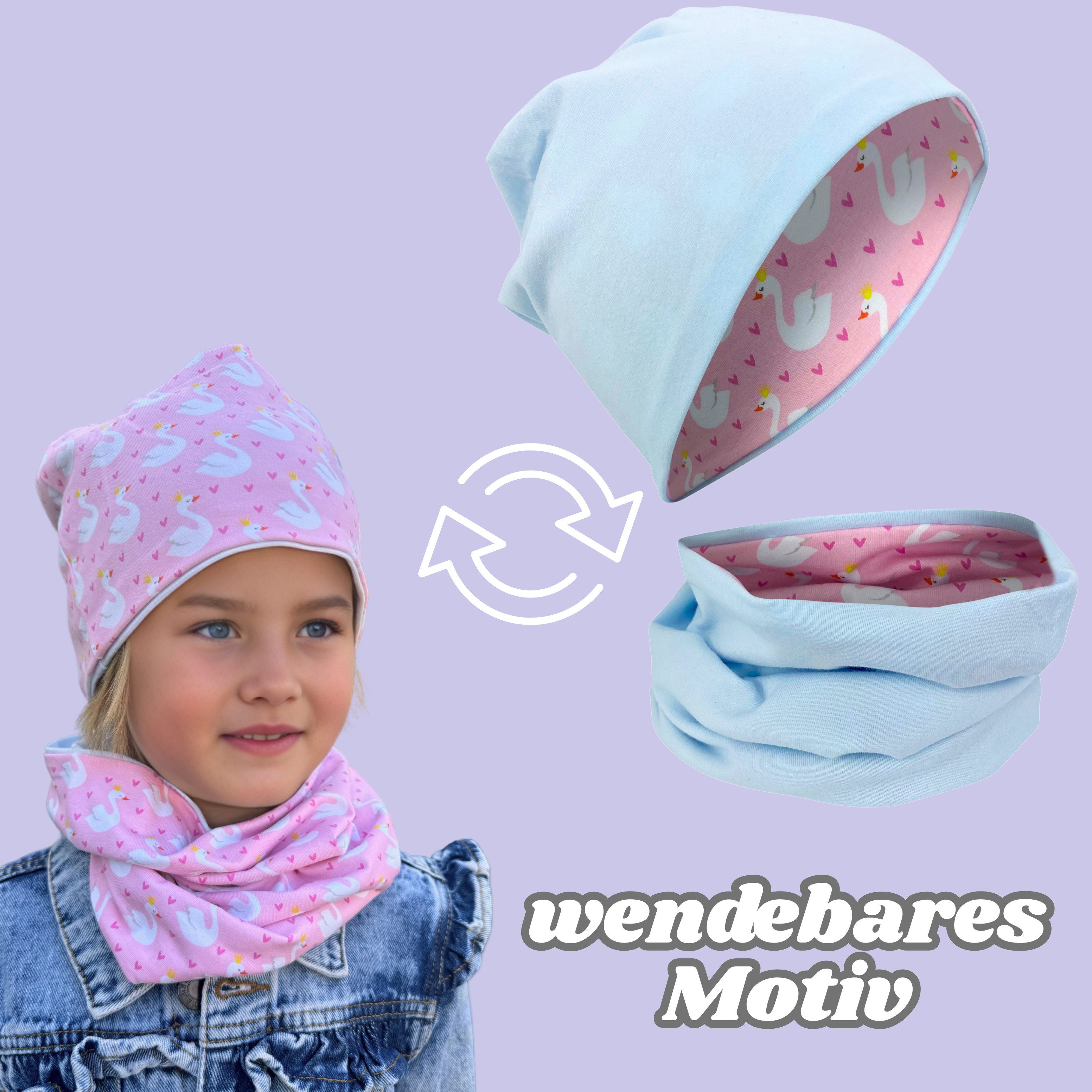 HECKBO Beanie HECKBO Kinder Mädchen Jungen Beanie Mütze & Loop-Schal Set – Bild 2 von 5