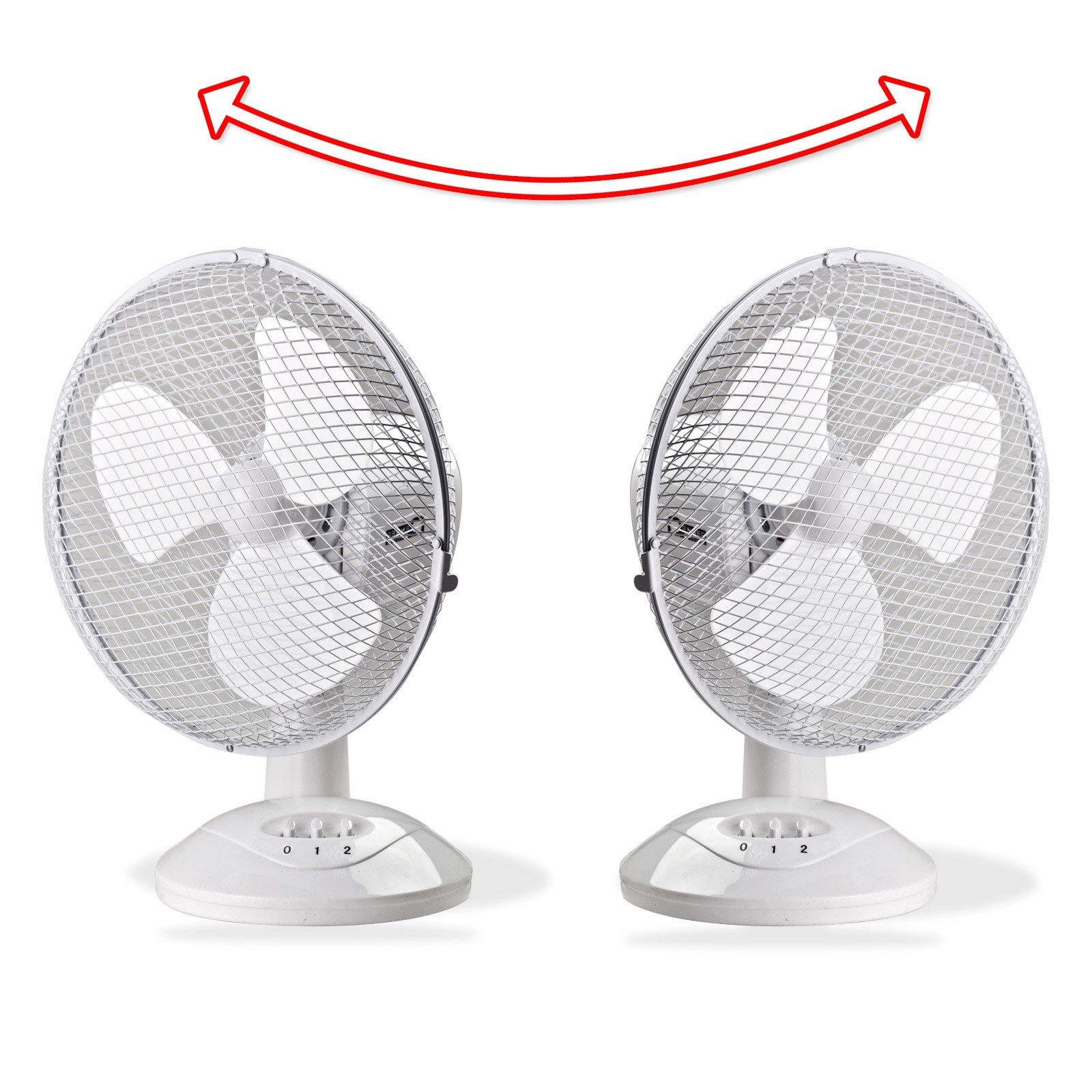 DEMA Tischventilator Tischventilator Ø 27 cm Oszillation weiß 2 Stufen – Bild 2 von 5