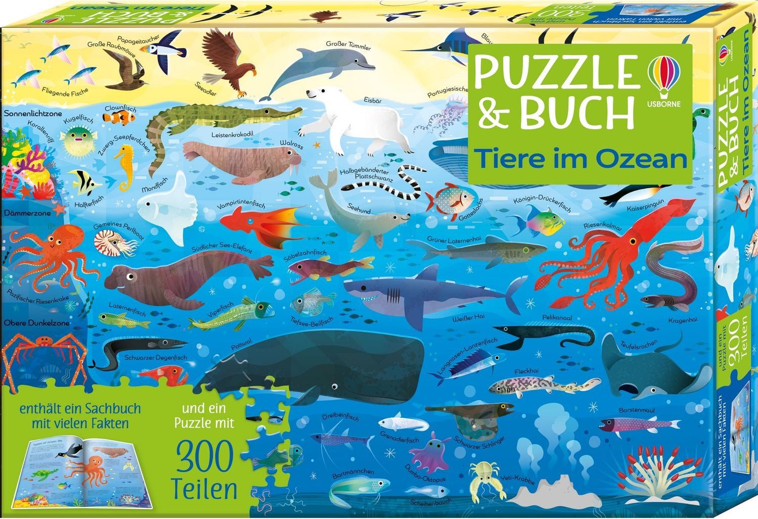 Spiel Puzzle & Buch: Tiere im Ozean