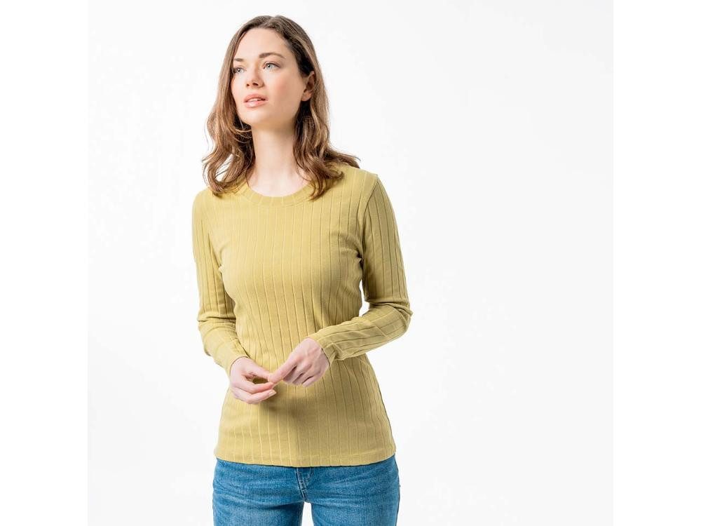 LIVING CRAFTS Langarmshirt Living Crafts Bio-Damen-Langarmshirt 'SAPHIRA' mit