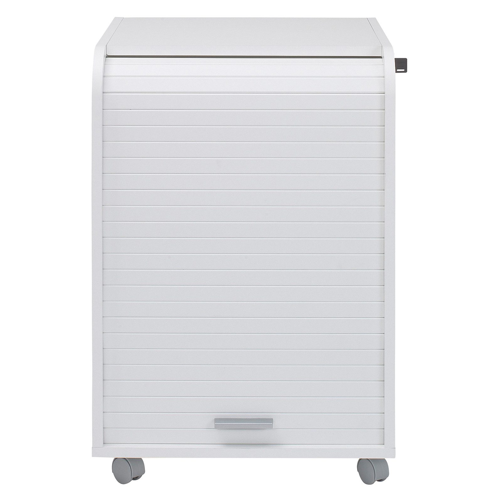 SIMMOB Rollladenschrank Mobiler Büro Aktenschrank, Weiß, abschließbar, 69x47x47 cm