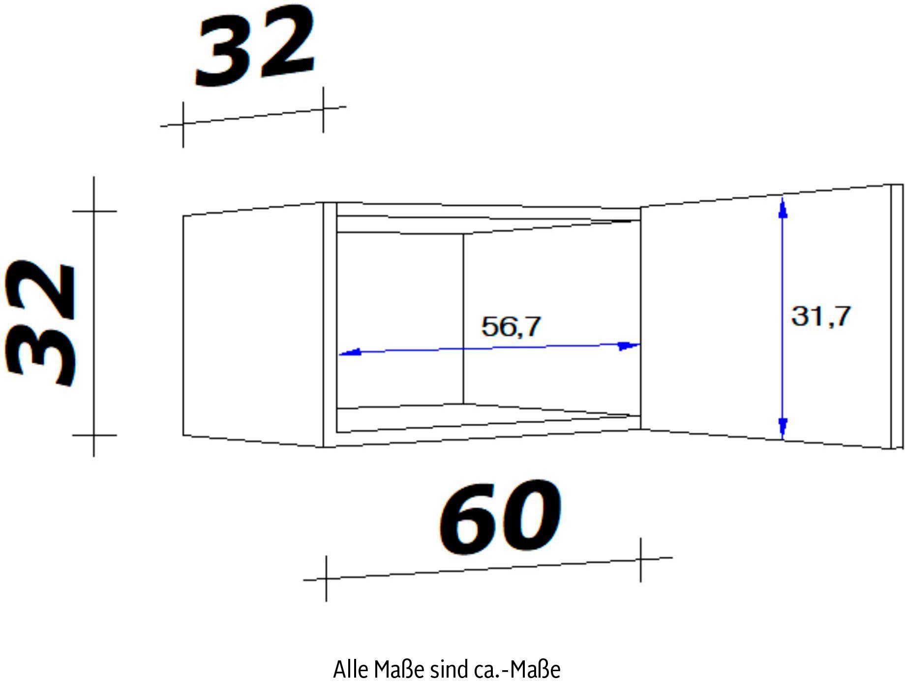 cm, 32 T) x 32 Flex-Well x x x Vintea mit Klappe H Klapphängeschrank 100 (B