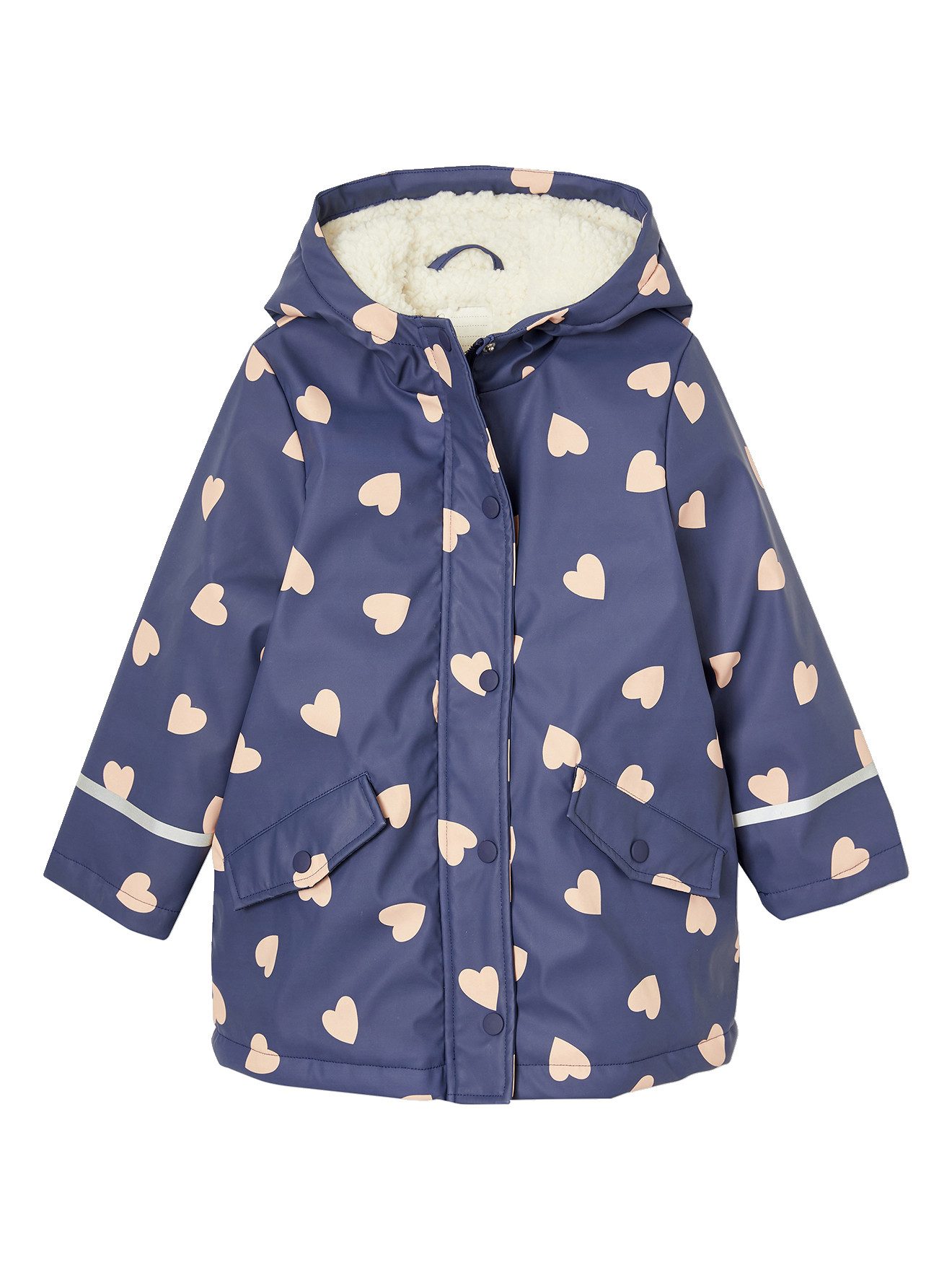 vertbaudet Regenjacke Mädchen Regenjacke mit Kapuze & Teddyfleece-Futter Teddyfleece-Futter