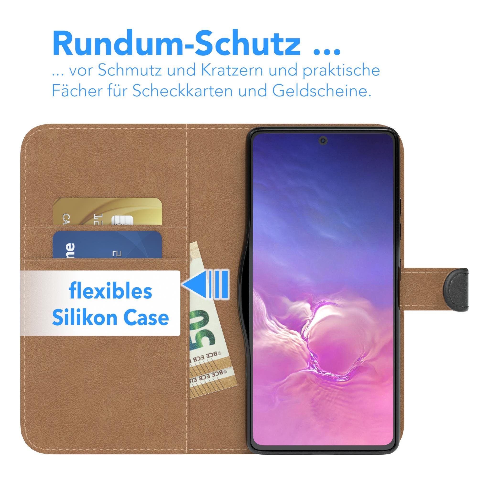 EAZY CASE Handyhülle Uni Bookstyle für Samsung Galaxy S10 Lite 6,7 Zoll, Schutzhülle mit Standfunktion Kartenfach Handytasche aufklappbar Etui