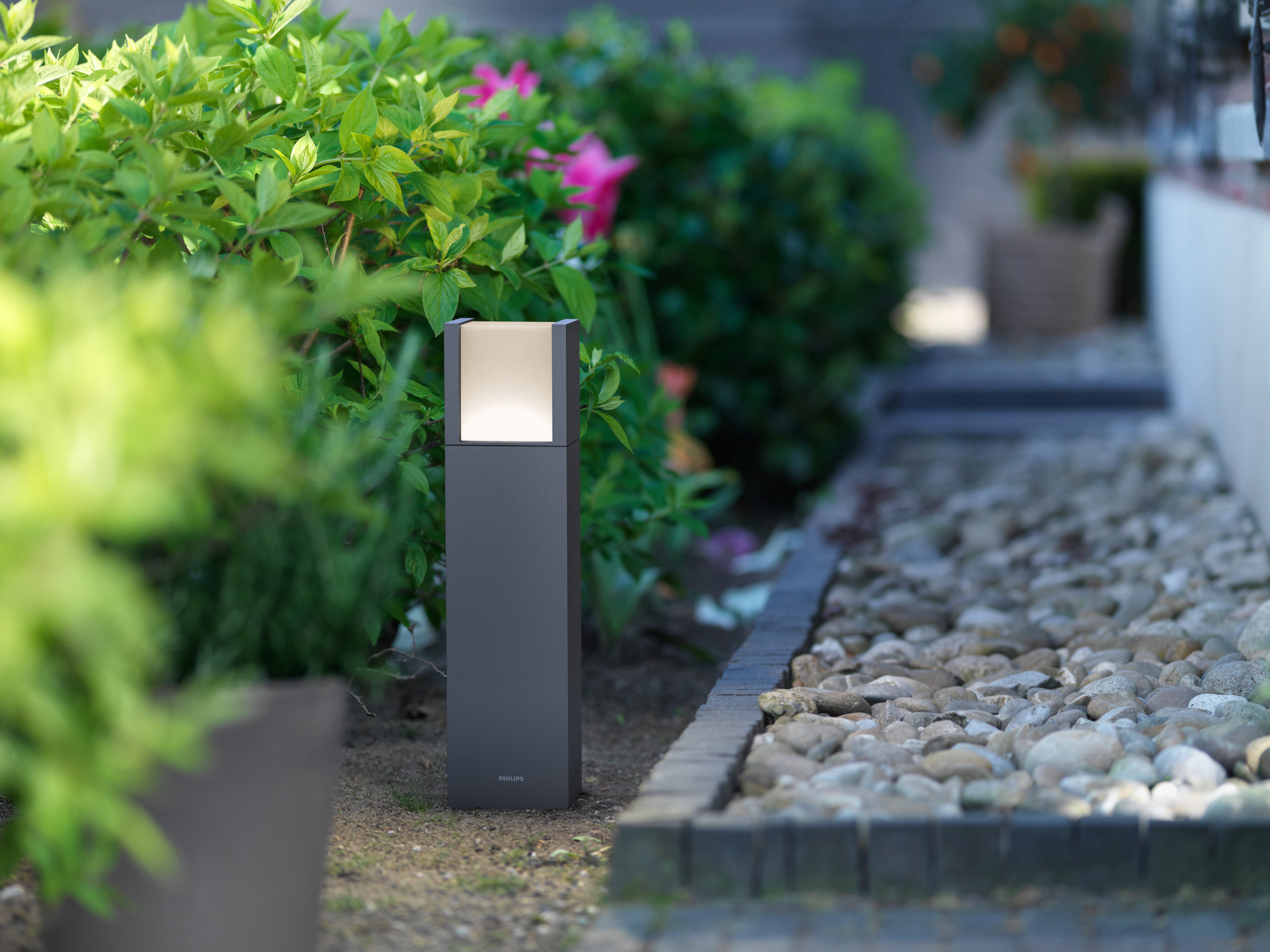 Philips LED Sockelleuchte myGarden Arbour, 600lm, Anthrazit, LED fest integriert, Warmweiß