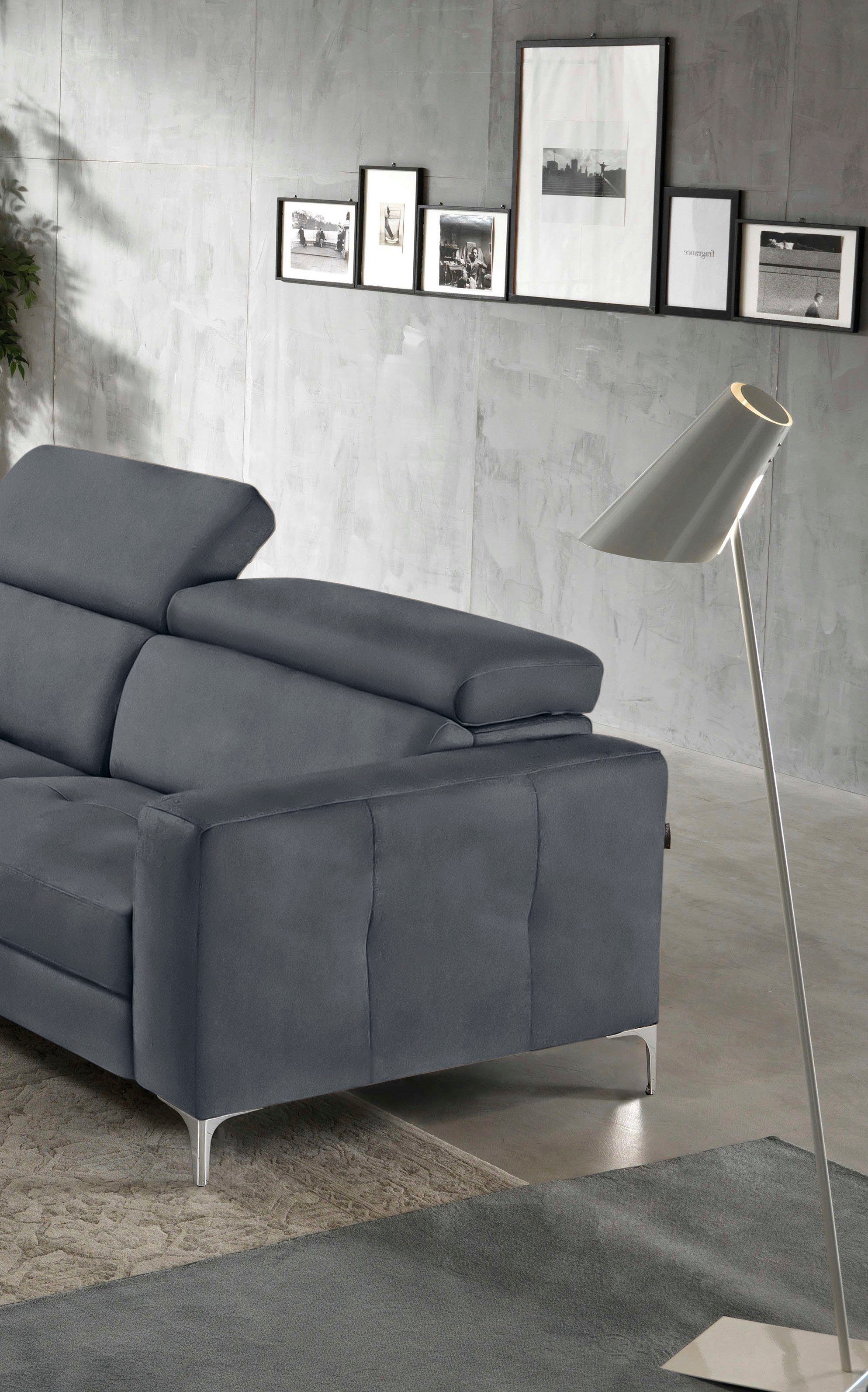 Egoitaliano Ecksofa Matt, hoher Sitzkomfort und aufwendige Detailverarbeitung, L-Form, mit Ottomane, inkl. verstellbarer Kopfteile zum Relaxen