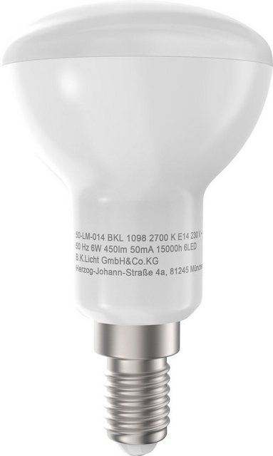 B.K.Licht LED-Leuchtmittel, E14, 5 Stück, Warmweiß, LED-Lampe Glühbirne 6 Watt 450 Lumen 2.700 Kelvin Energiesparlampe-Otto
