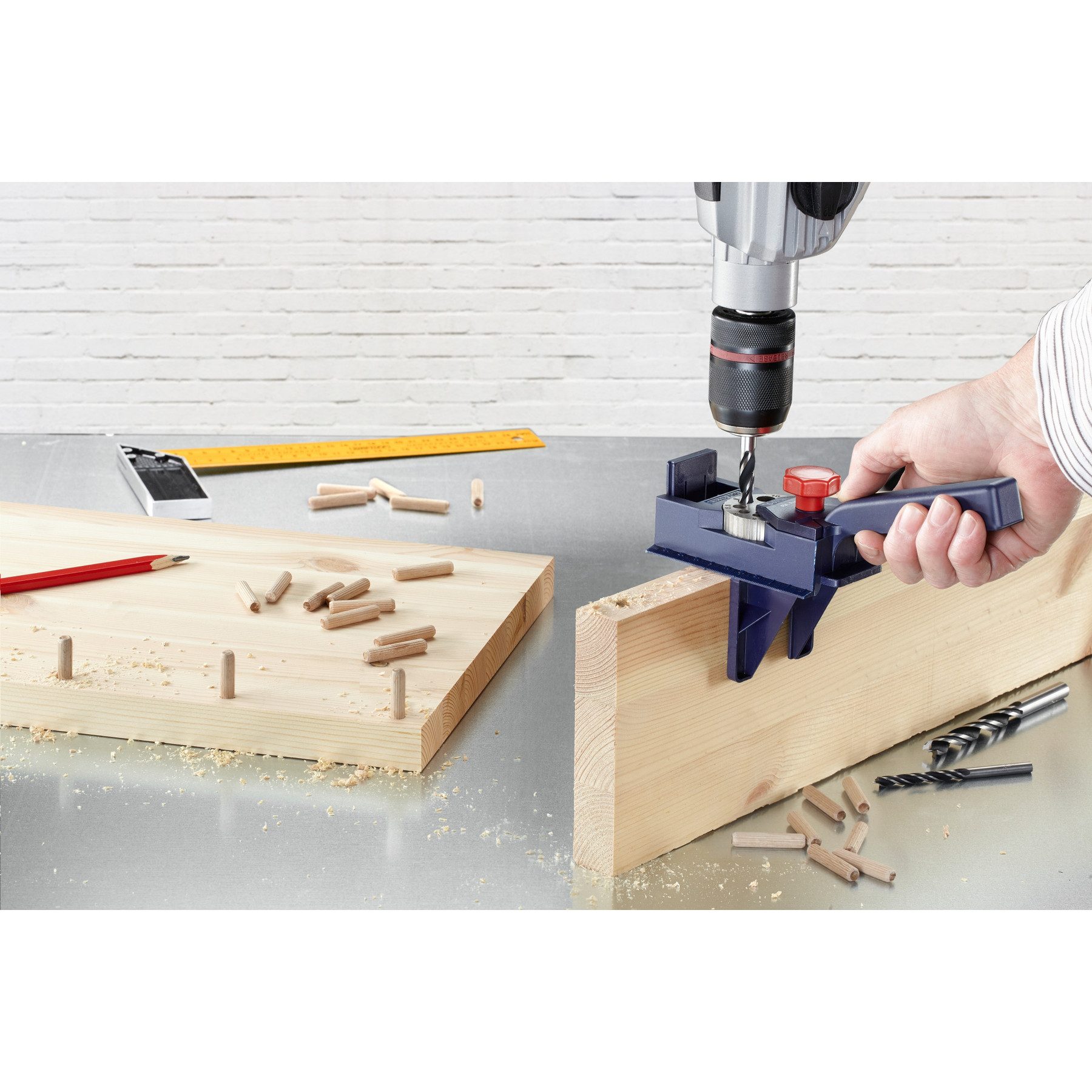 kwb Bohrlehre KWB Dübel-Bohrlehre-Set DÜBELPROFI, 758100, 154-teilig