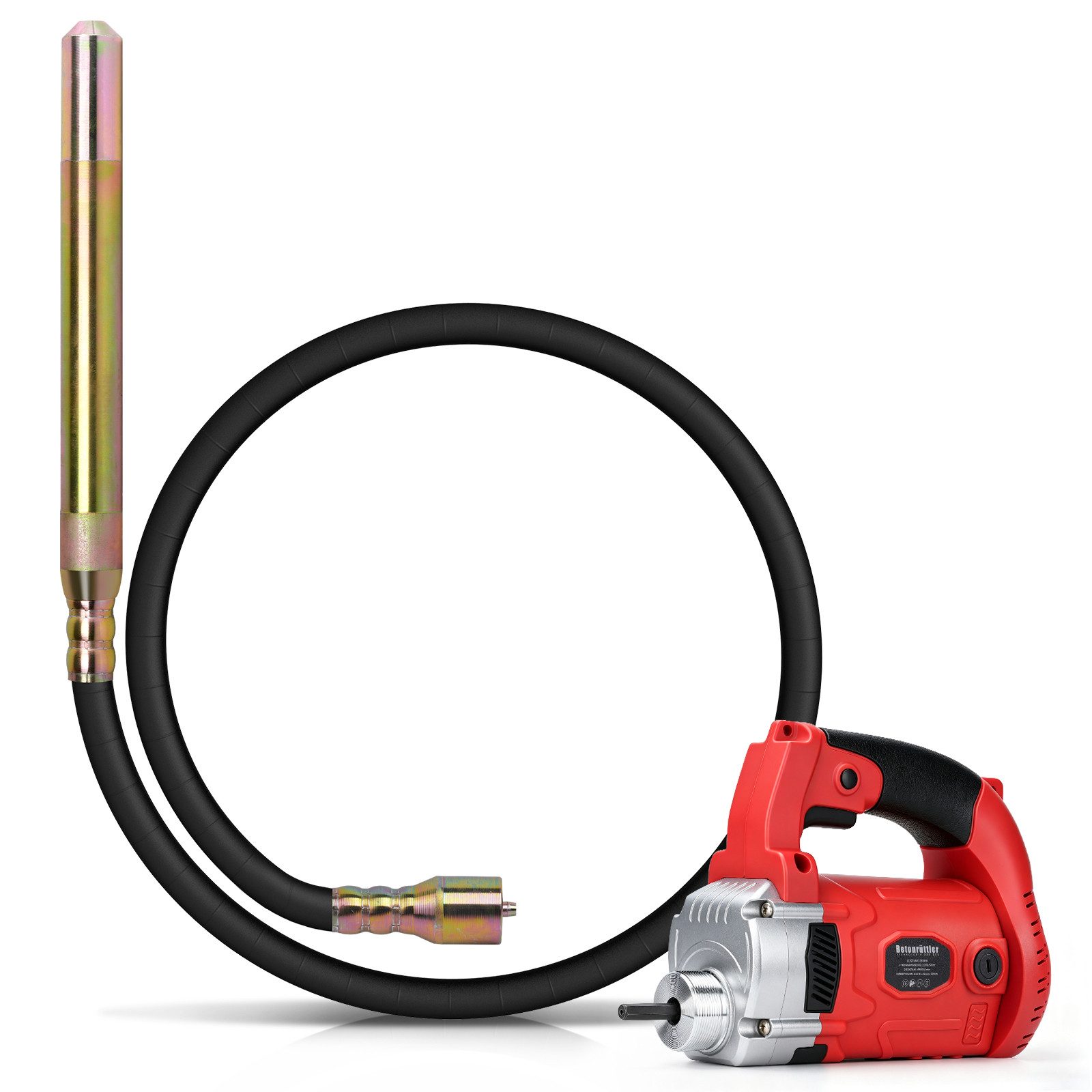 XERSEK Betonverdichter 2800 W Betonrüttler 2 M Flaschenrüttler Ø38 mm 6800 U/min Kupfermotor, 2800 in W, Schlauchlänge: 200 in cm, (Innenrüttler Beton Rüttelflasche Handrüttler), für Hausbau Brückenbau