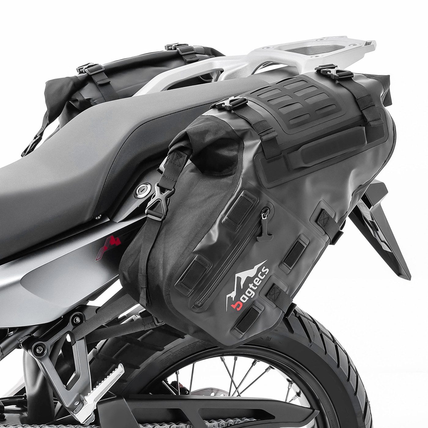 Bagtecs Reisetasche Set Satteltaschen MT142 + Seitenträger für Honda Transalp XL 750 23-26