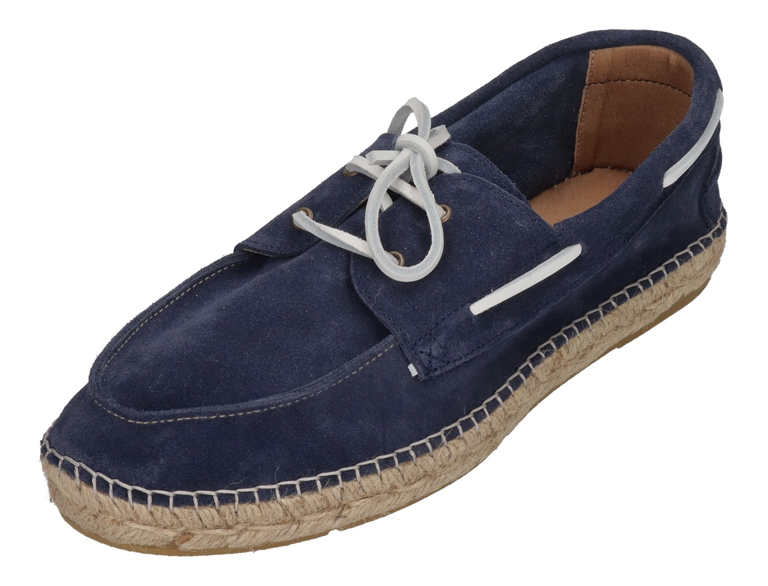 espadrij l´originale NAVIRE VELOUR MEN Espadrille Marine x White Laces