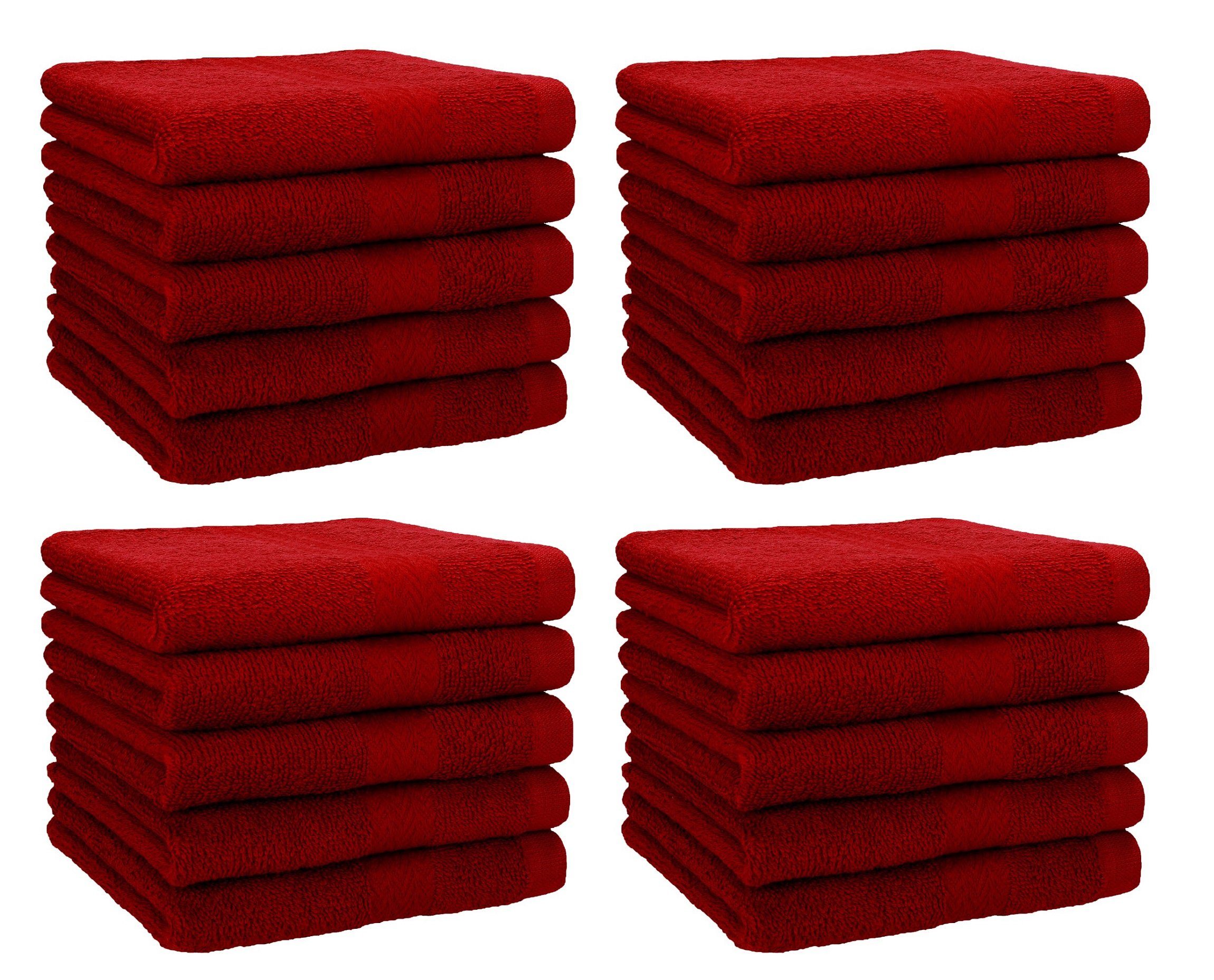 100% Baumwolle 20 Stück Premium Gästehandtücher rubinrot, cm Farbe Betz 30x50 Gästetuch-Set Gästehandtücher Baumwolle 100%