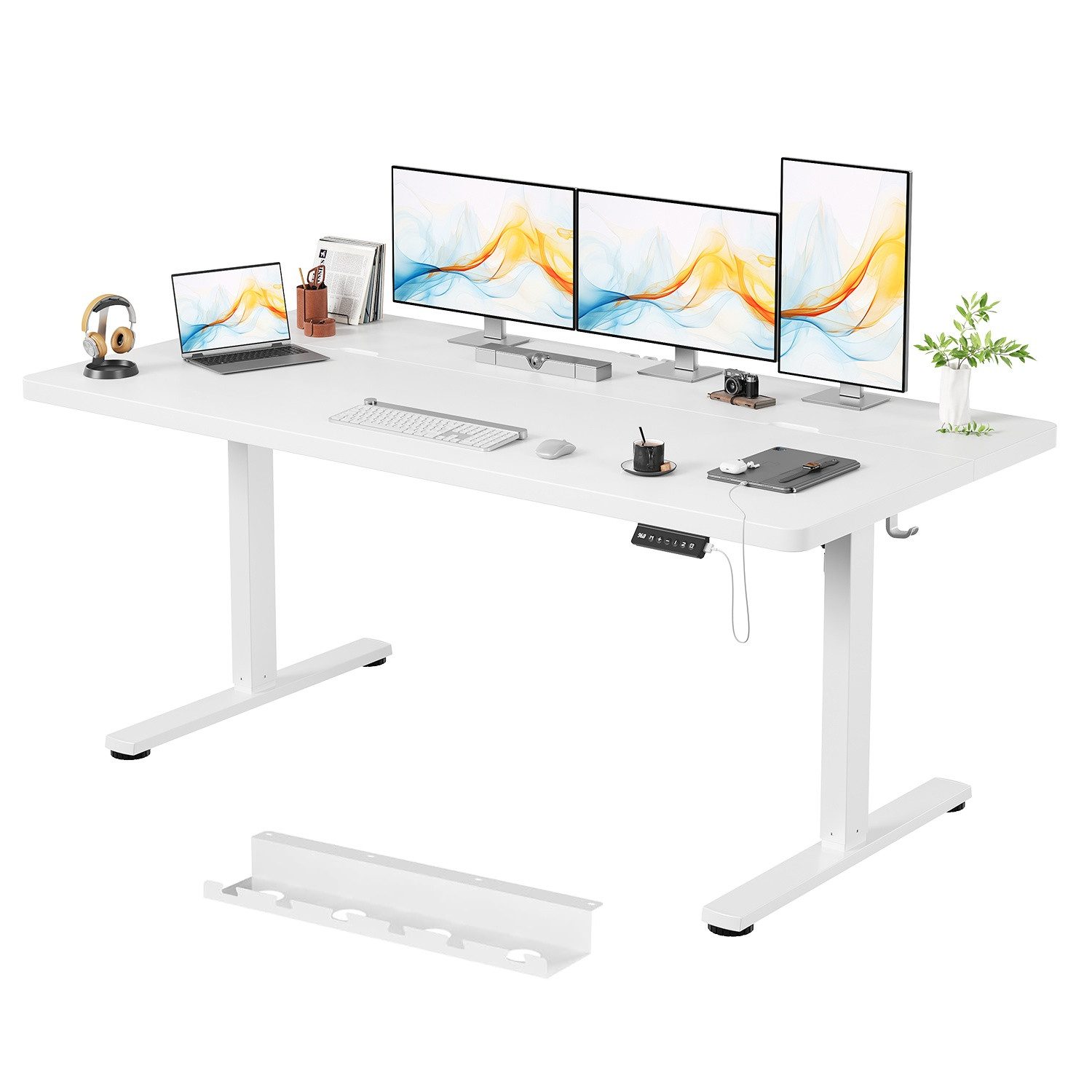 HOMALL Schreibtisch Tisch mit Speicherfunktion und Sitzpausen-Erinnerung, 18 mm dick (Maße 140x70/160x80,6-Tasten-Handsteuerung mit LED-Anzeige,mit Kabelmanagement, ideal für Homeoffice und Büro)