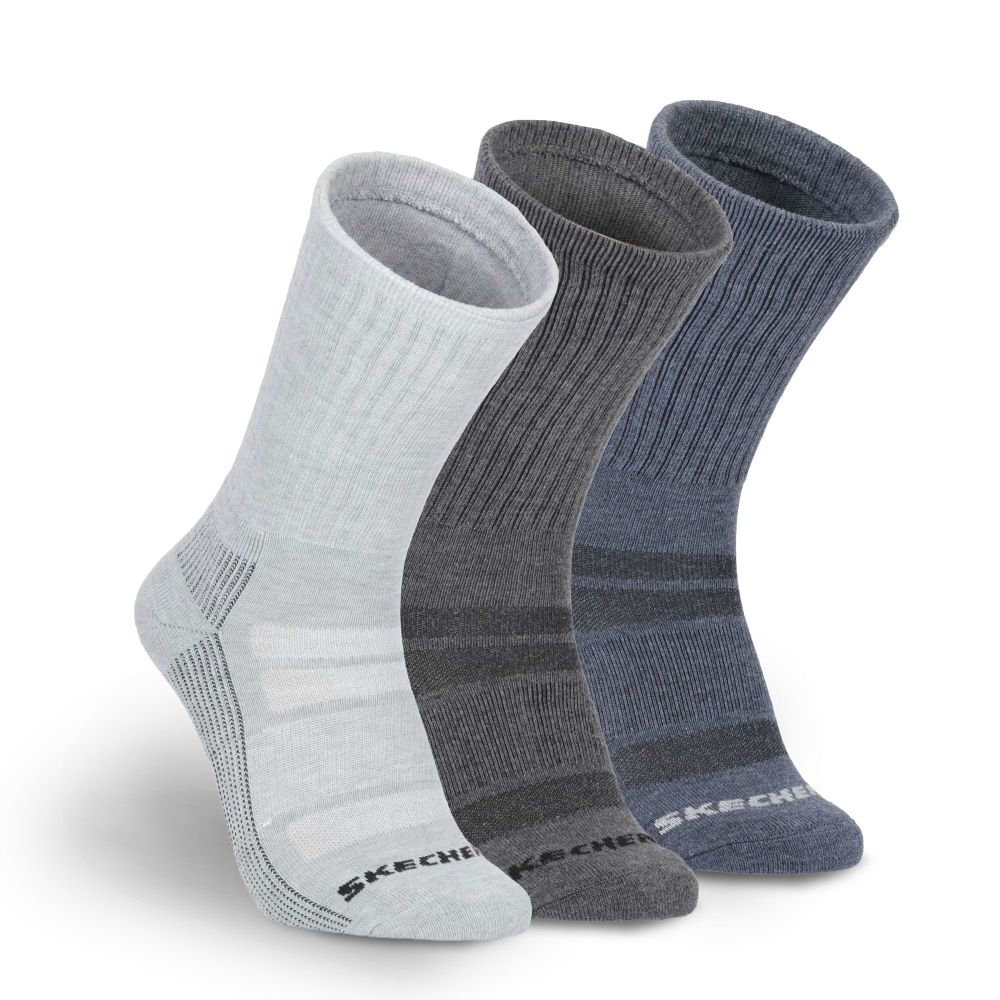 Skechers Socken Herren - Atmungsaktiv und komfortabel - Robust und Langlebig (3er, 6er Pack und 12er Pack) Robustes Material und bequemer Tragekomfort - Fußgewölbe-Unterstützung