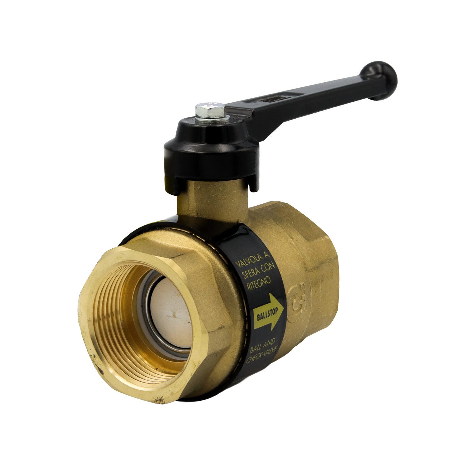 Caleffi Kugelhahn Kugelhahn 1 1/4 Zoll mit Rückschlagventil und Hebelgriff