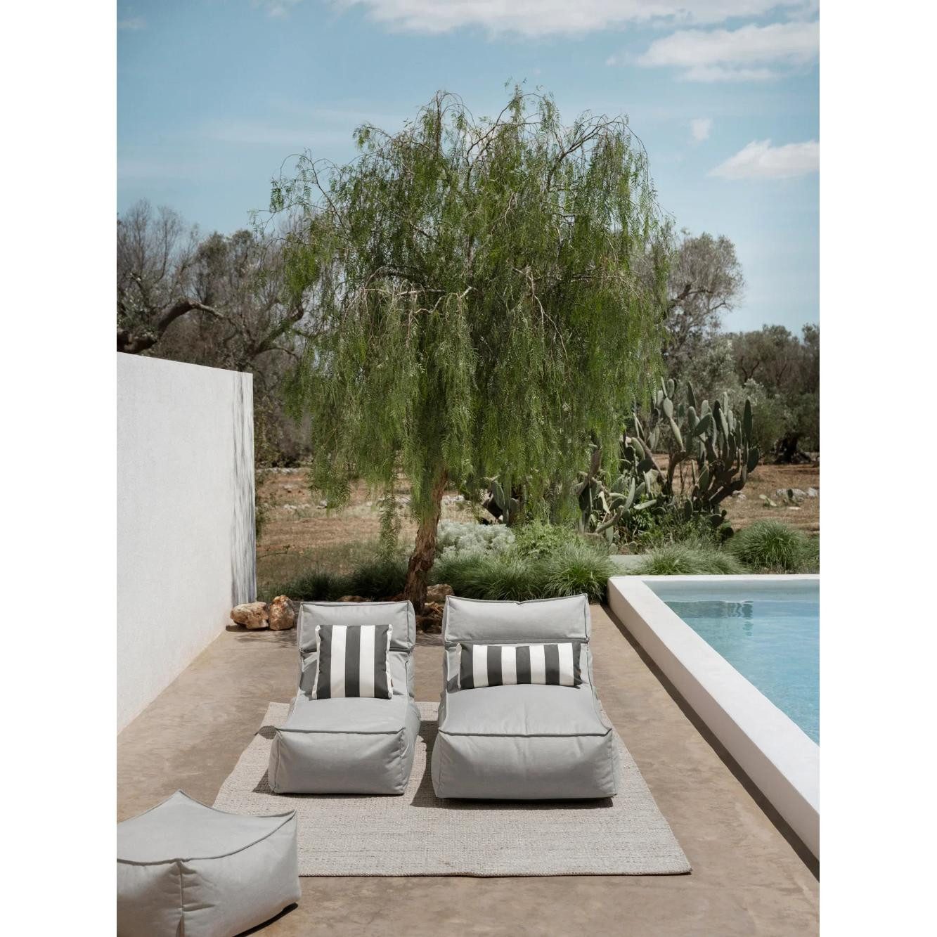 blomus Kissenhülle Outdoor Kissen Stay Lily White Black (60x25 cm)