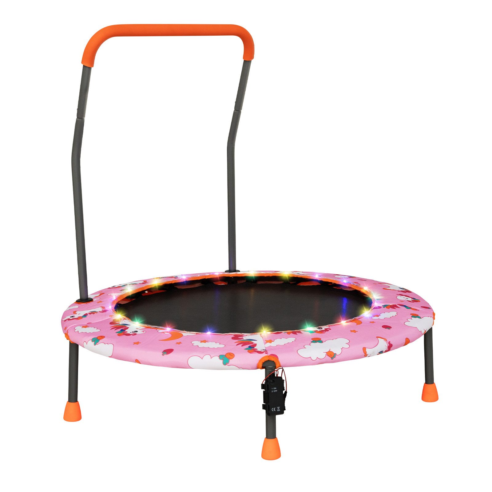 COSTWAY Kindertrampolin, φ92 cm mit LED & Griff günstig online kaufen