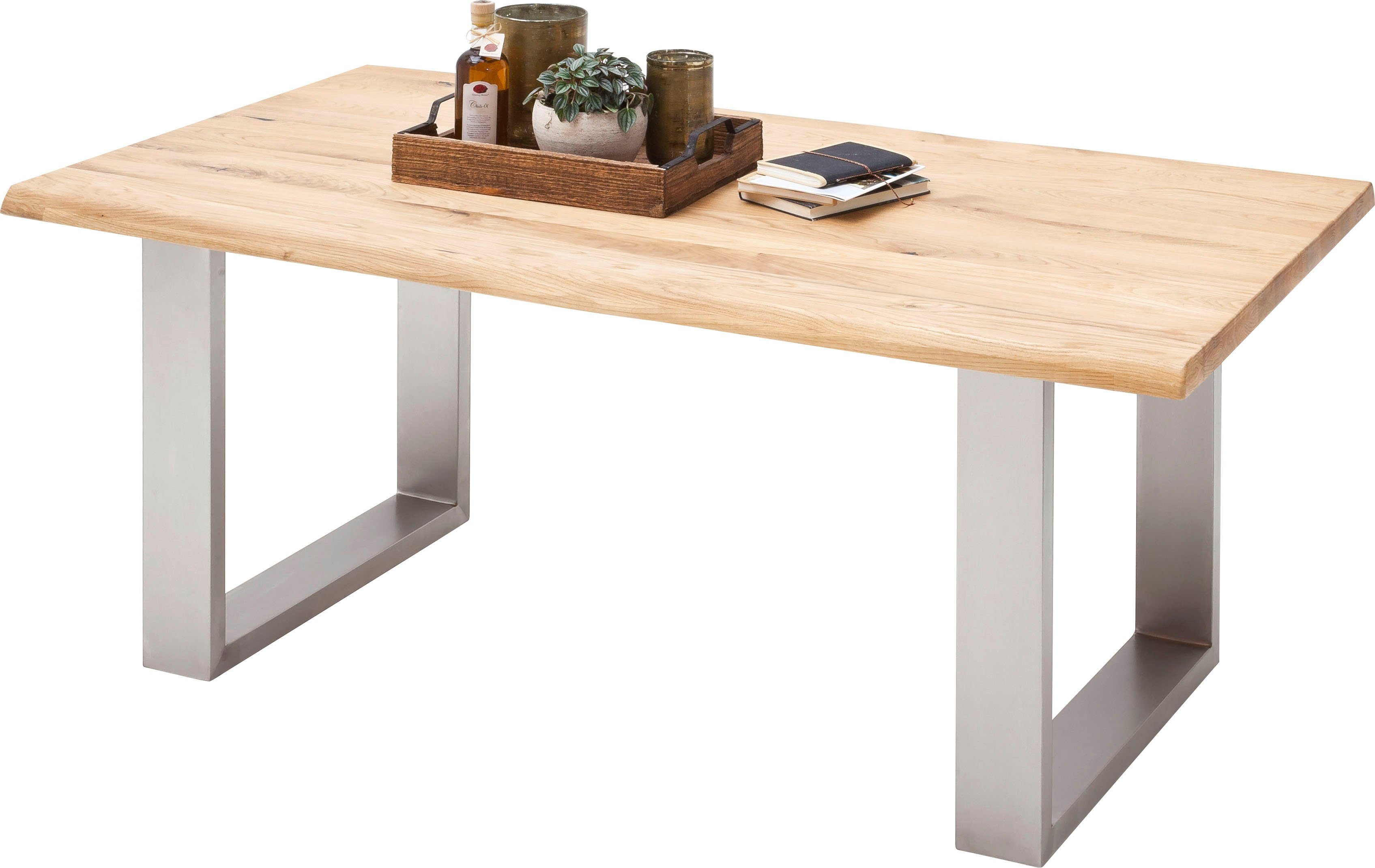 MCA furniture Esstisch »Greta«, Esstisch Massivholz mit Baumkante oder grader Kante-HomeTrends