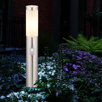 Globo Sockelleuchten, Leuchtmittel nicht inklusive, Design Außen Steh Leuchte Terrassen Edelstahl Sockel Garten