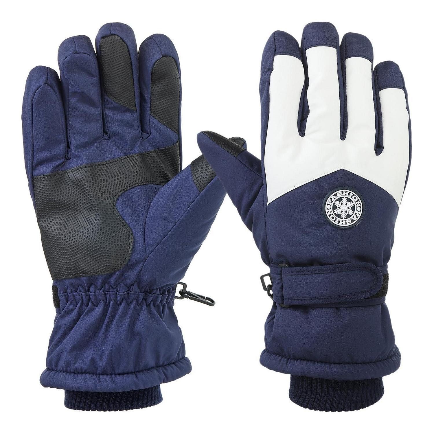 LuxusKollektion Skihandschuhe Winterhandschuhe Ski blau-weiß (1-St)