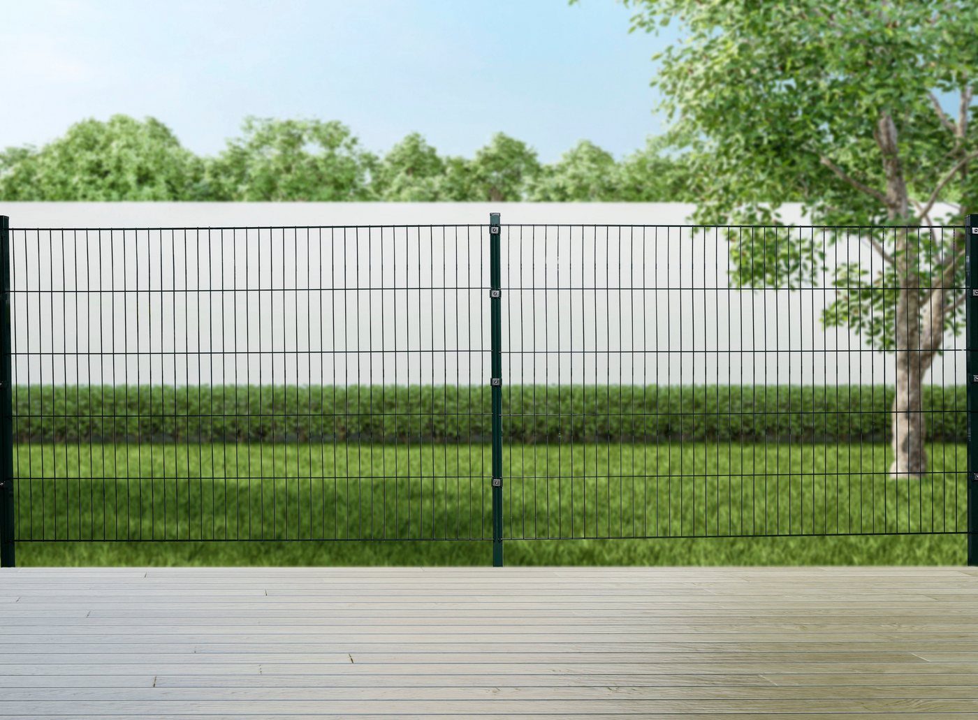 Thumbnail - GARDEN 'N' MORE Doppelstabmattenzaun Excellent, (31-St), 15 Elemente für 30 m, LxH: 200 x 143 cm, mit 16 Pfosten