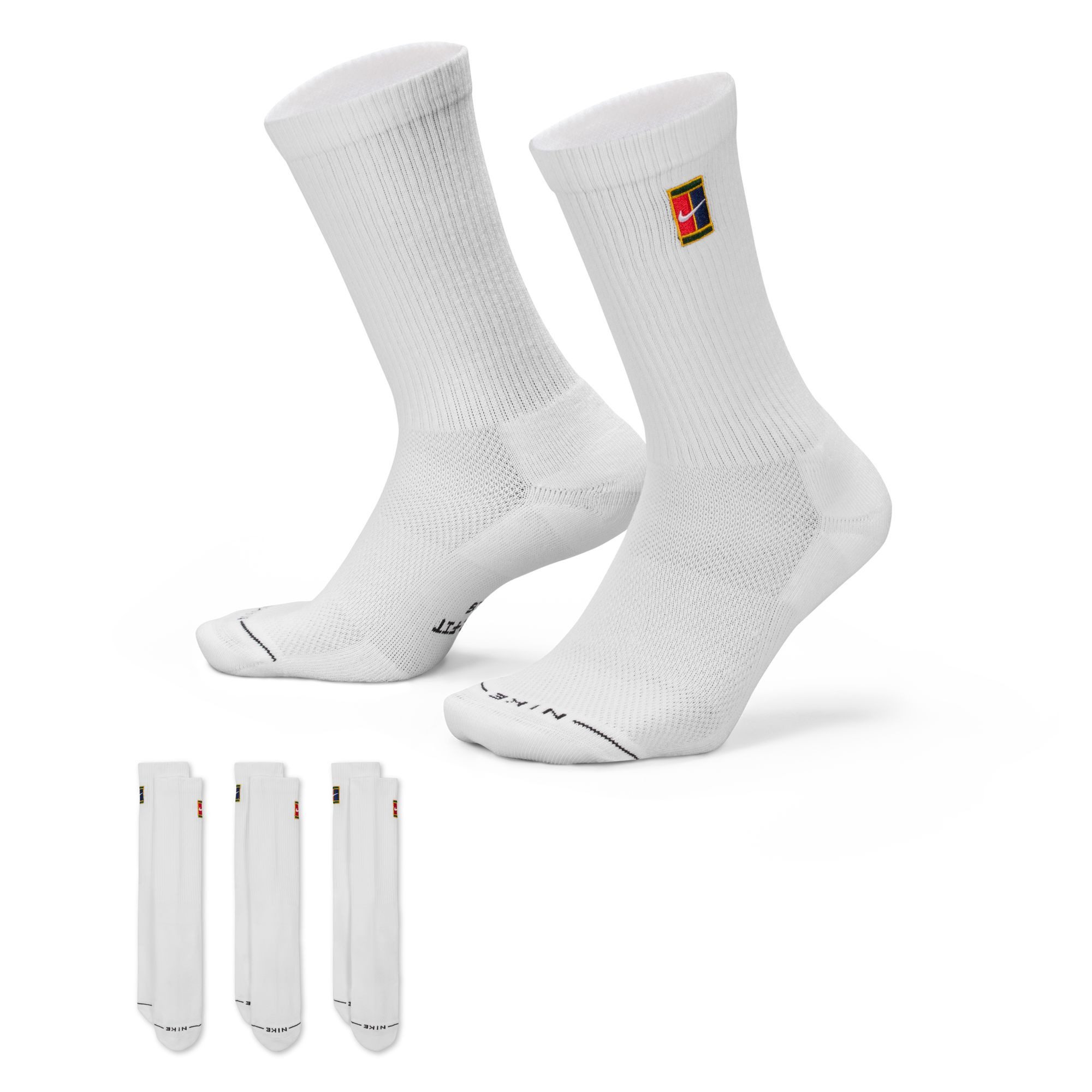 Nike Sportsocken U NK ED ELVD CRW 3P TENNIS 144 für sportliche Aktivitäten, sportlicher Stil, 3 Paar im Set