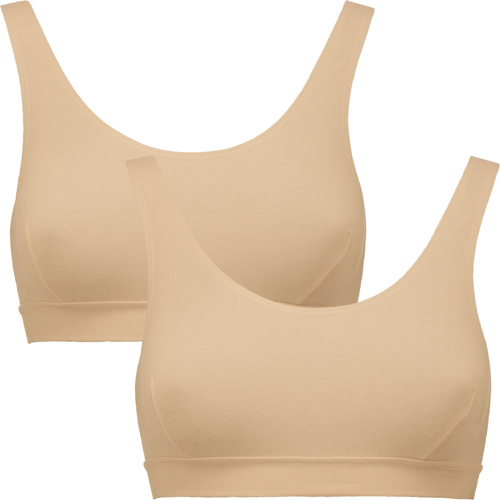 Erwin Müller Unterhemd Damen-Bustier im 2er-Pack Single-Jersey Uni haut