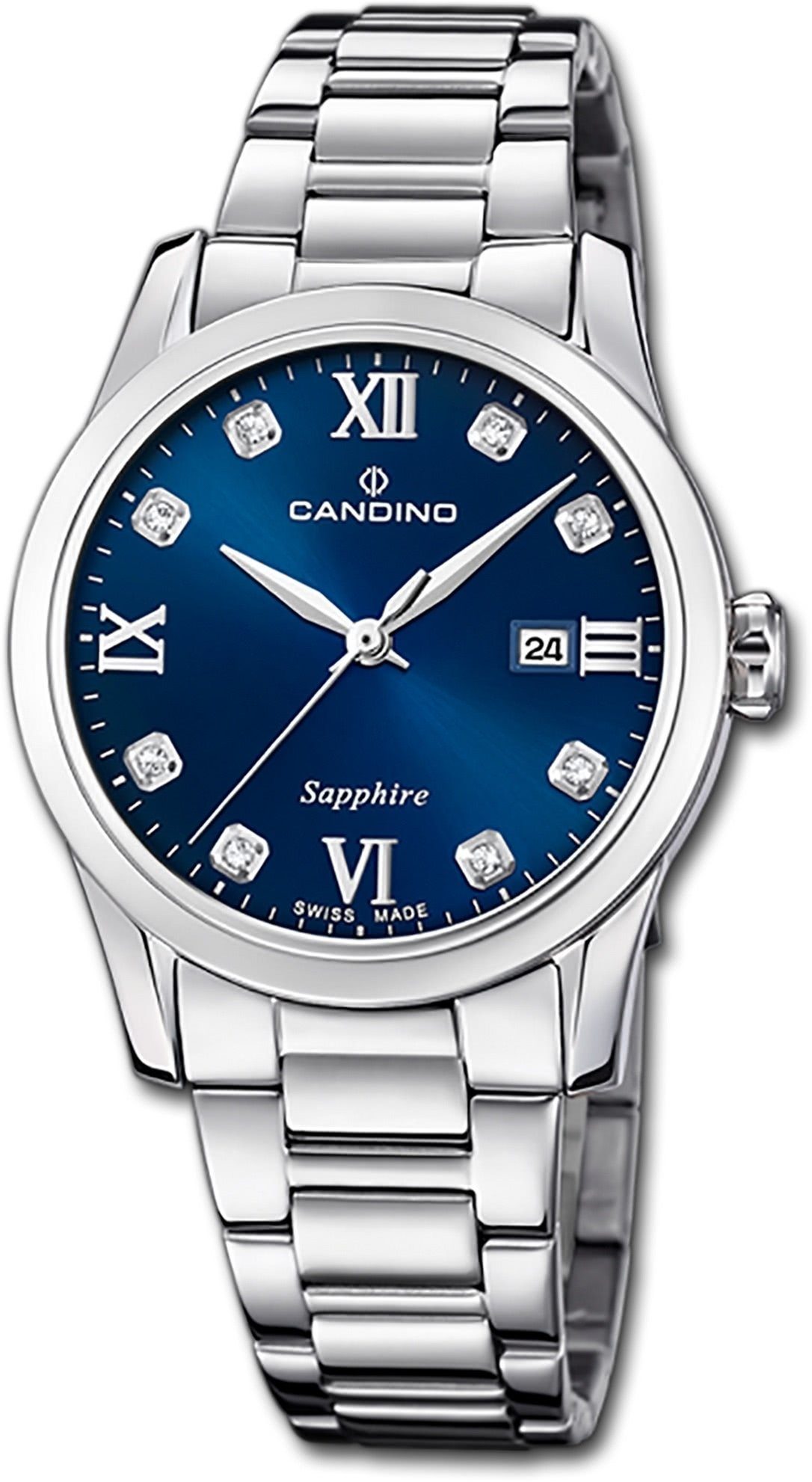 Candino Quarzuhr Candino Damenuhr Classic, (Analoguhr), Damen Armbanduhr rund, Edelstahlarmband silber