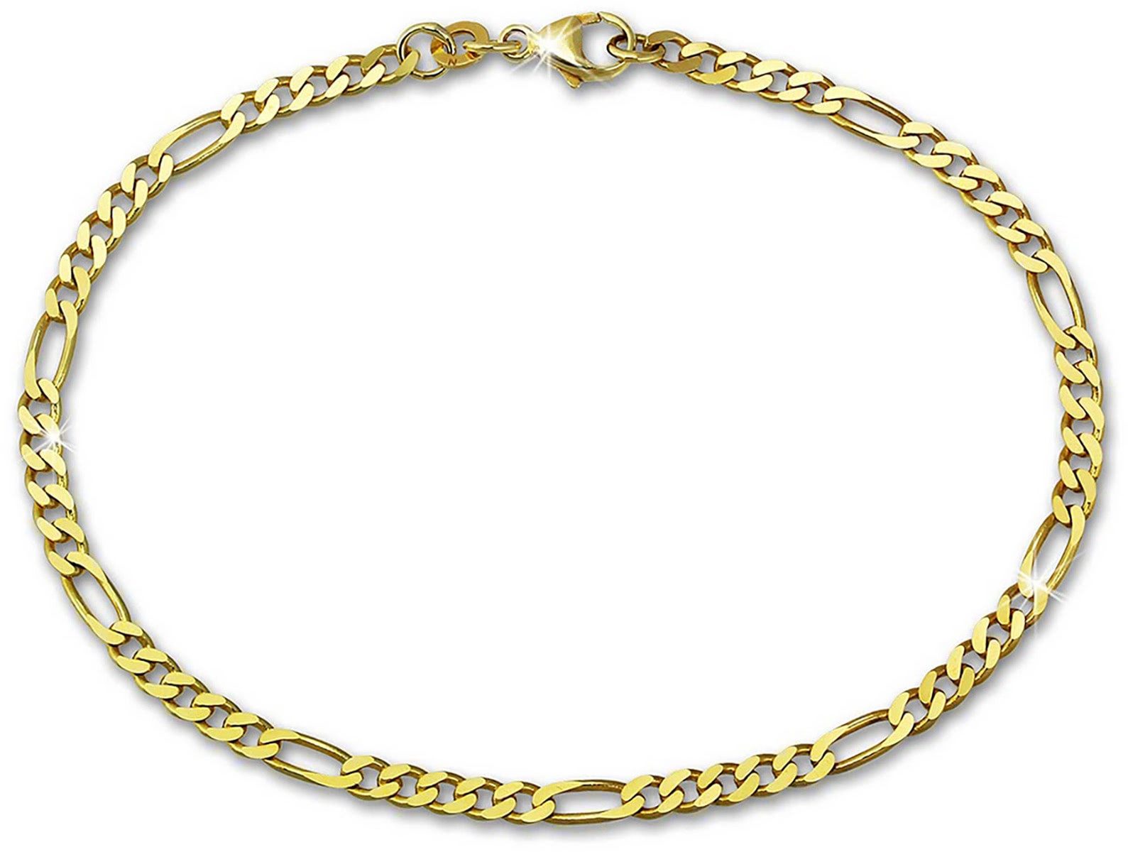 GoldDream Goldarmband GoldDream 19cm Armband Figaro diamantiert (Armband), Damen, Herren Armband (Figaro) ca. 19cm, 333 Gelbgold - 8 Karat, Farbe