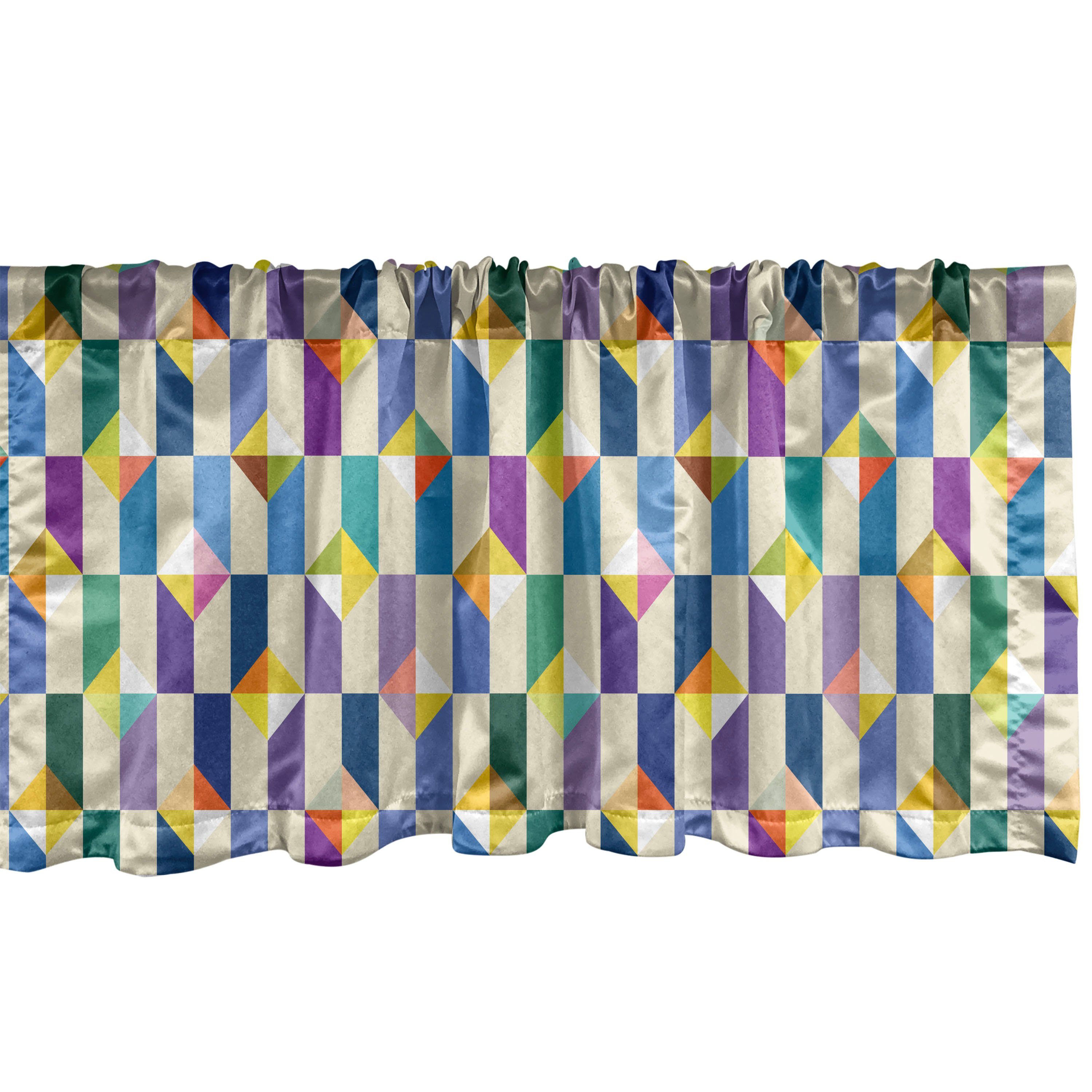 Mosaik Volant Dekor für mit Schlafzimmer Vorhang Rectangles Stangentasche, Scheibengardine Abakuhaus, Retro Microfaser, Triangles Küche