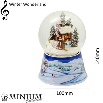 MINIUM-Collection Schneekugel Spieluhr Weihnachten Weihnachtsspaziergang 100mm breit