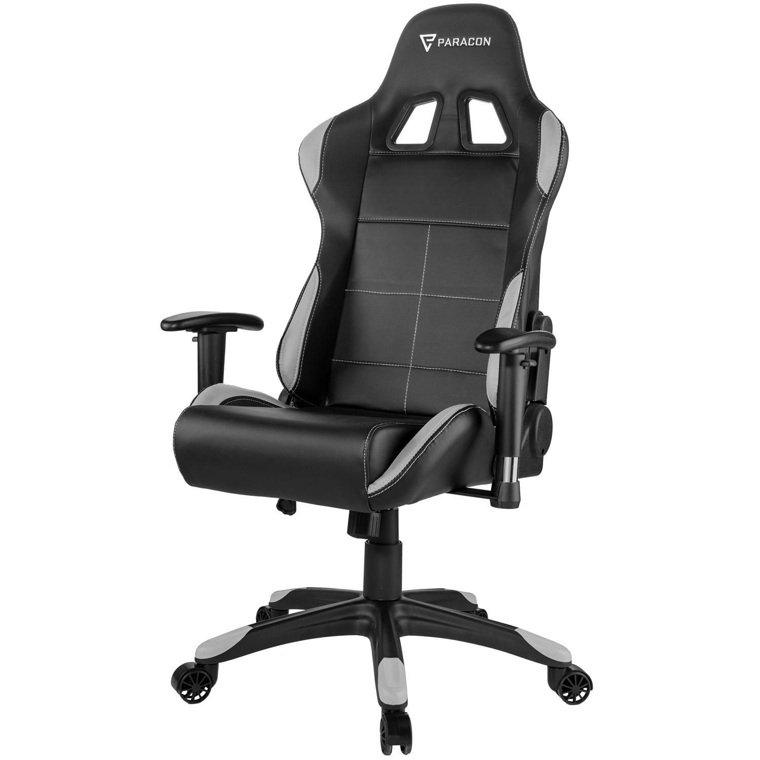ebuy24 Stuhl Rogue Grau Gaming-Stuhl Gaming inkl. Paracon Nackenkissen und