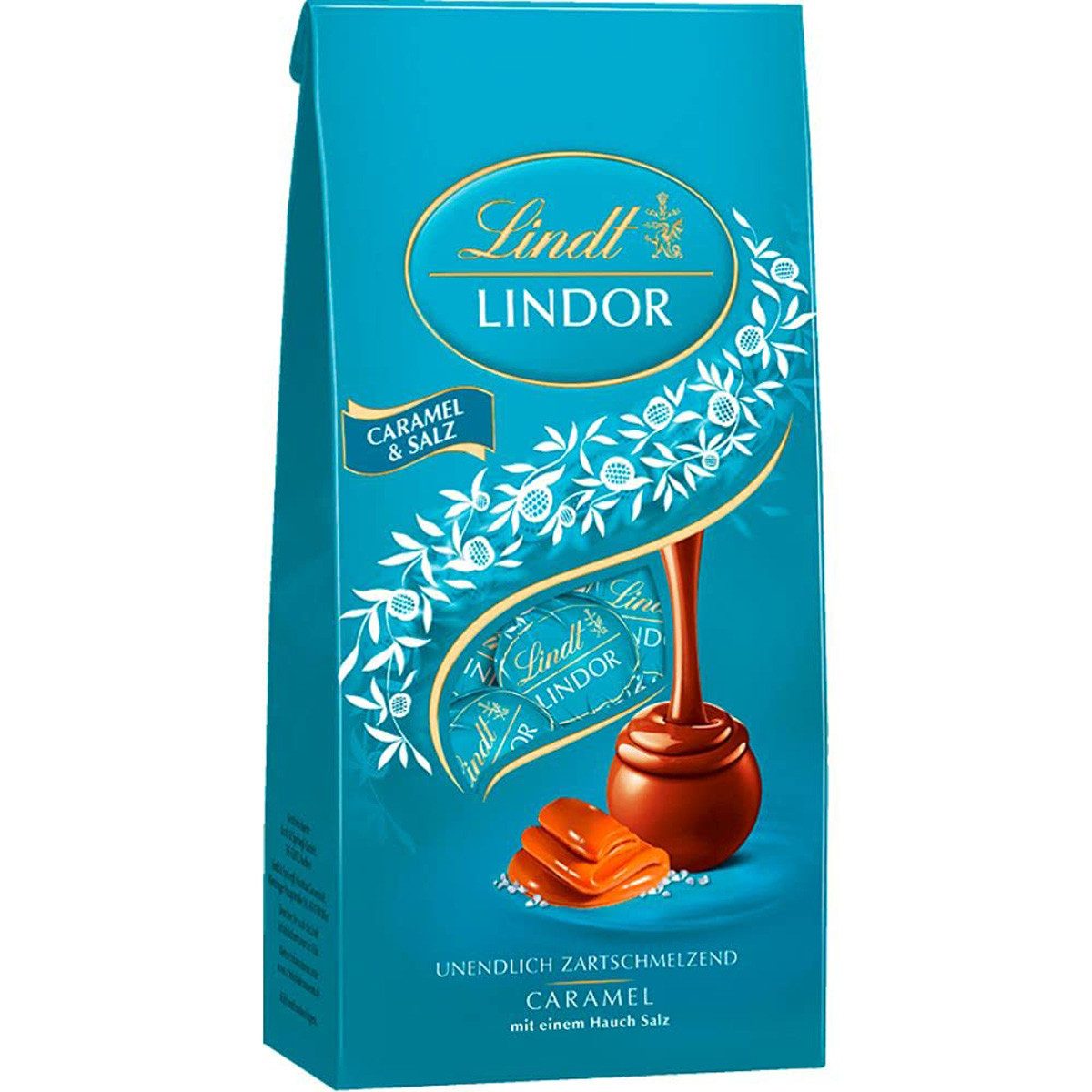LINDT Schokolade, Lindt Lindor Schokoladen Kugeln mit Caramelfüllung und Salz 137g