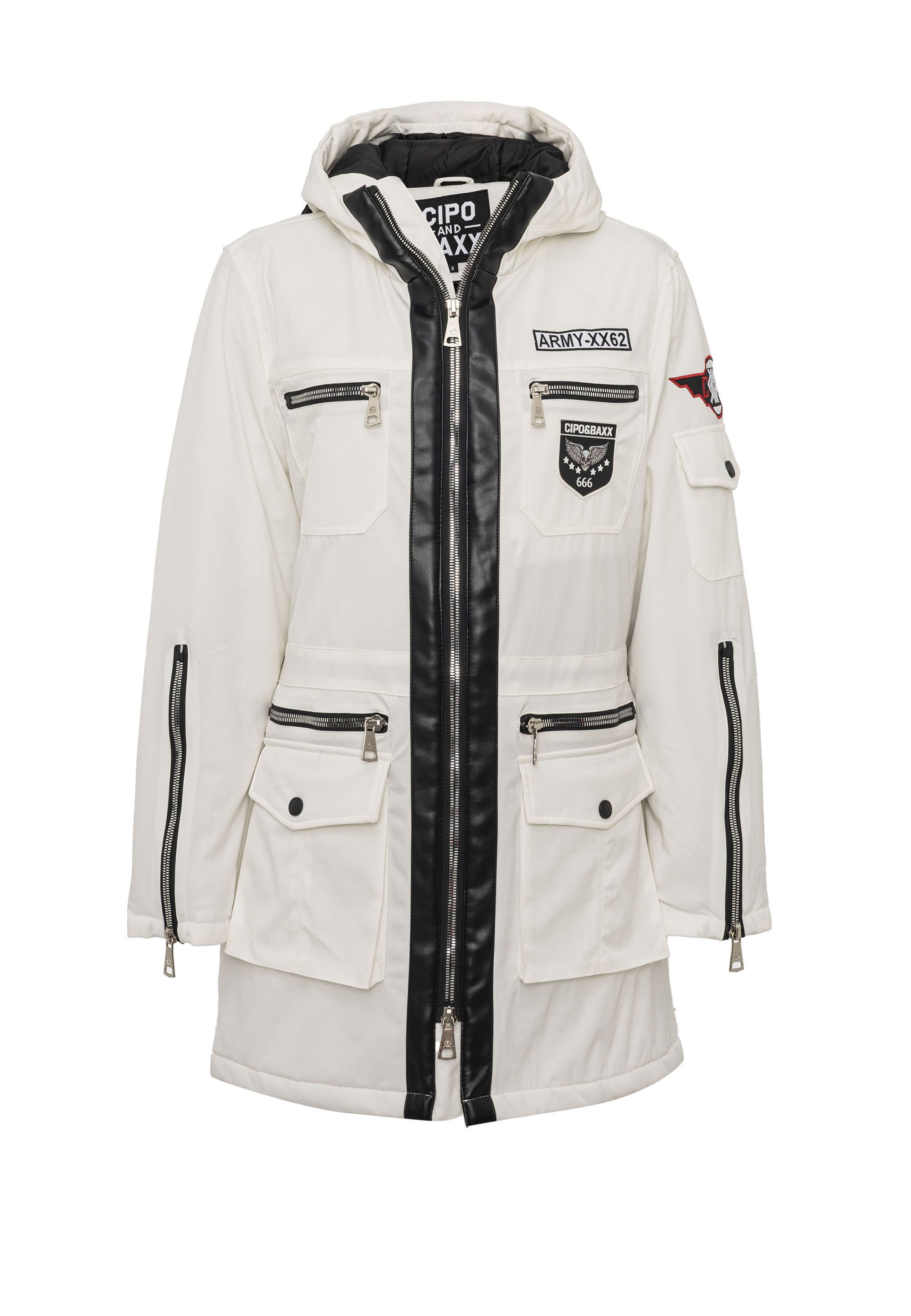 Cipo & Baxx Winterjacke WM144 mit Zipper-Details