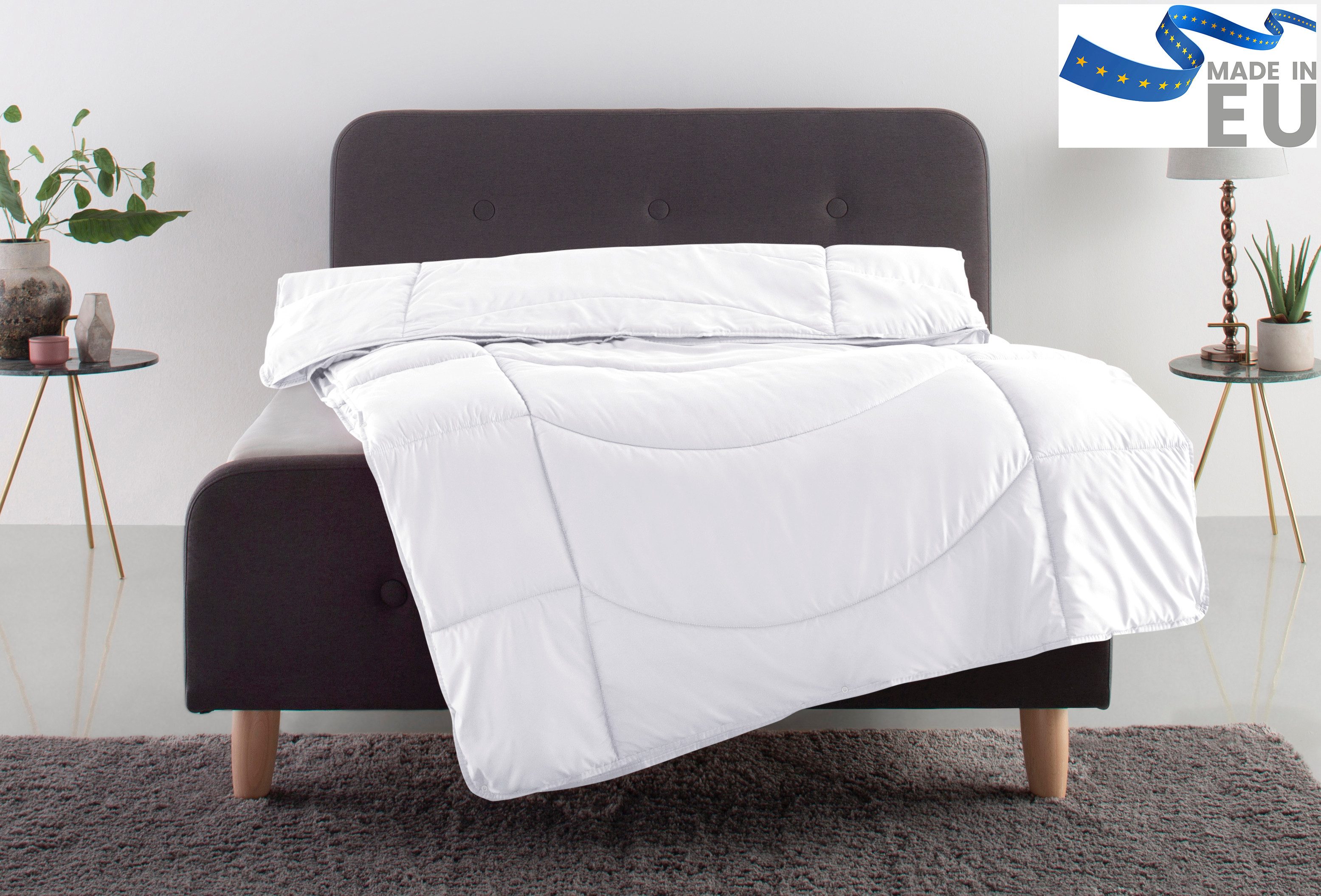 OTTO home Microfaserbettdecke Microlux, Bettdecke 135x200 cm und Übergrößen bis 240x220cm, Füllung: Feuchtigkeitsregulierende 3D Klimafaser (Polyester), Bezug: Microfaser-Feinbatist, fest versteppter Bezug - keine Bettwäsche nötig, Sommer, Winter
