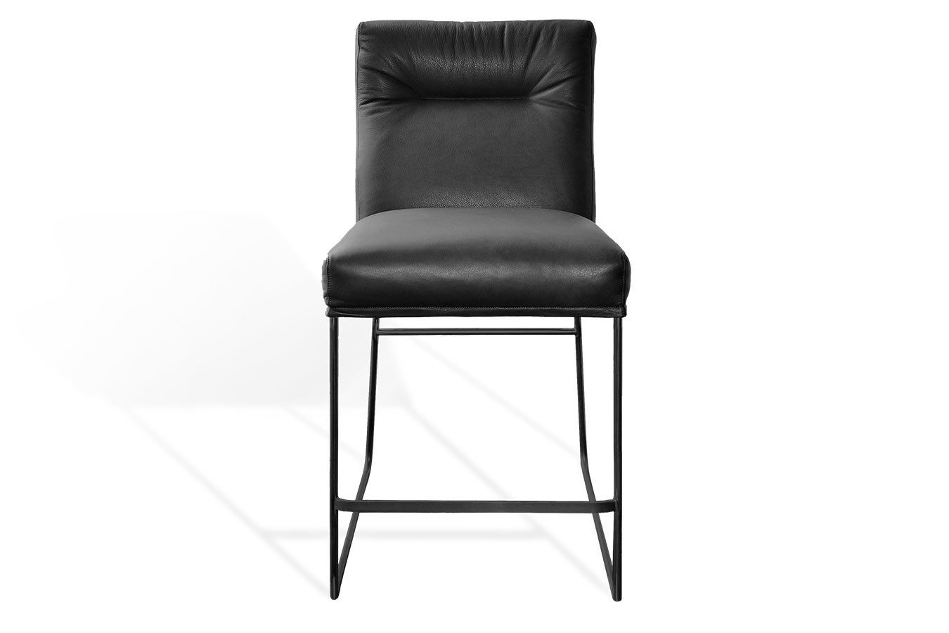 KFF Esszimmerstuhl Thekenstuhl D-light Leder schwarz
