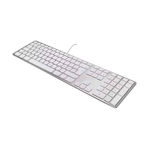 matias Apple-Tastatur (Matias Aluminum - Erweiterte USB Aluminium Tastatur Keyboard Deutsch für Mac OS, Silber)