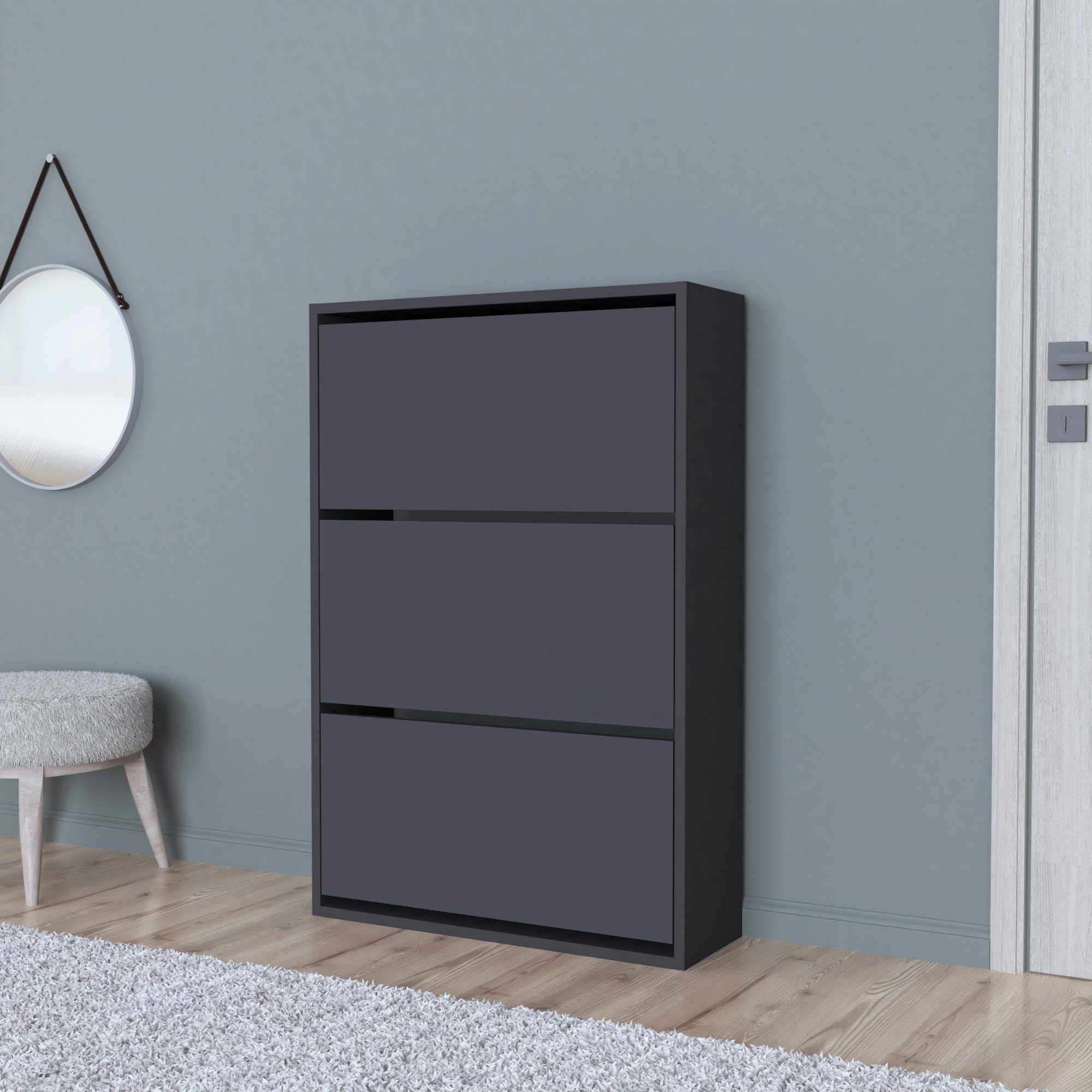 en.casa Schuhschrank »Aurskog« mit Kipptüren 110x735x24cm günstig online kaufen