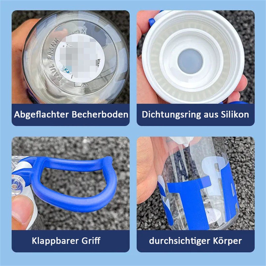 Outdoor-Sportbecher Trinkflasche 620ml Teekessel, Kreativer tragbarer Trinkbecher, Gelb DÖRÖY