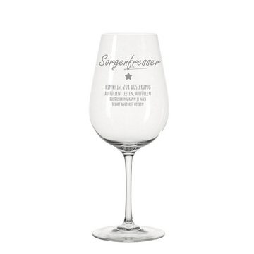 KS Laserdesign Weinglas Leonardo mit Gravur - Sorgenfresser- Geschenke für Weinliebhaber, Glas, Lasergravur