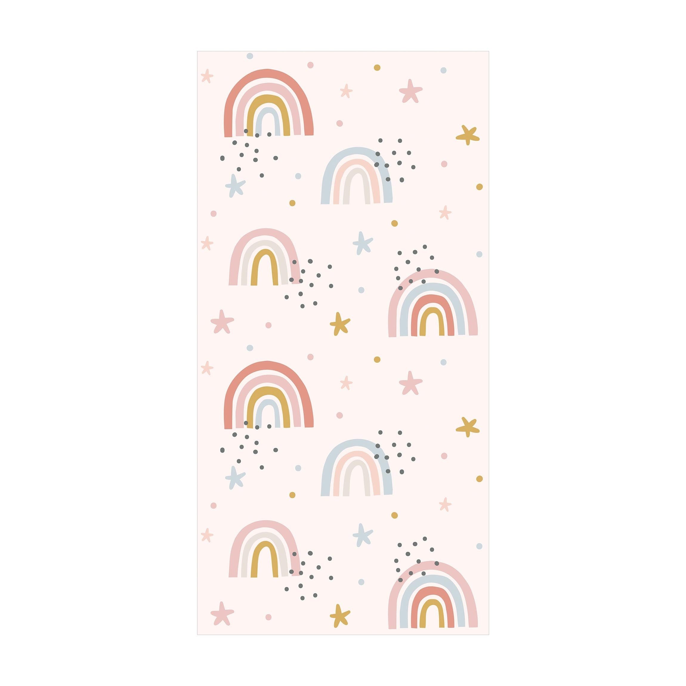 Bilderdepot24 Teppich Teppich Vinyl Kinderteppich Kinderzimmer Muster Regenbogen lang, Läufer - bunt glatt, nass wischbar (Saft, Tierhaare) - Saugroboter & Bodenheizung geeignet