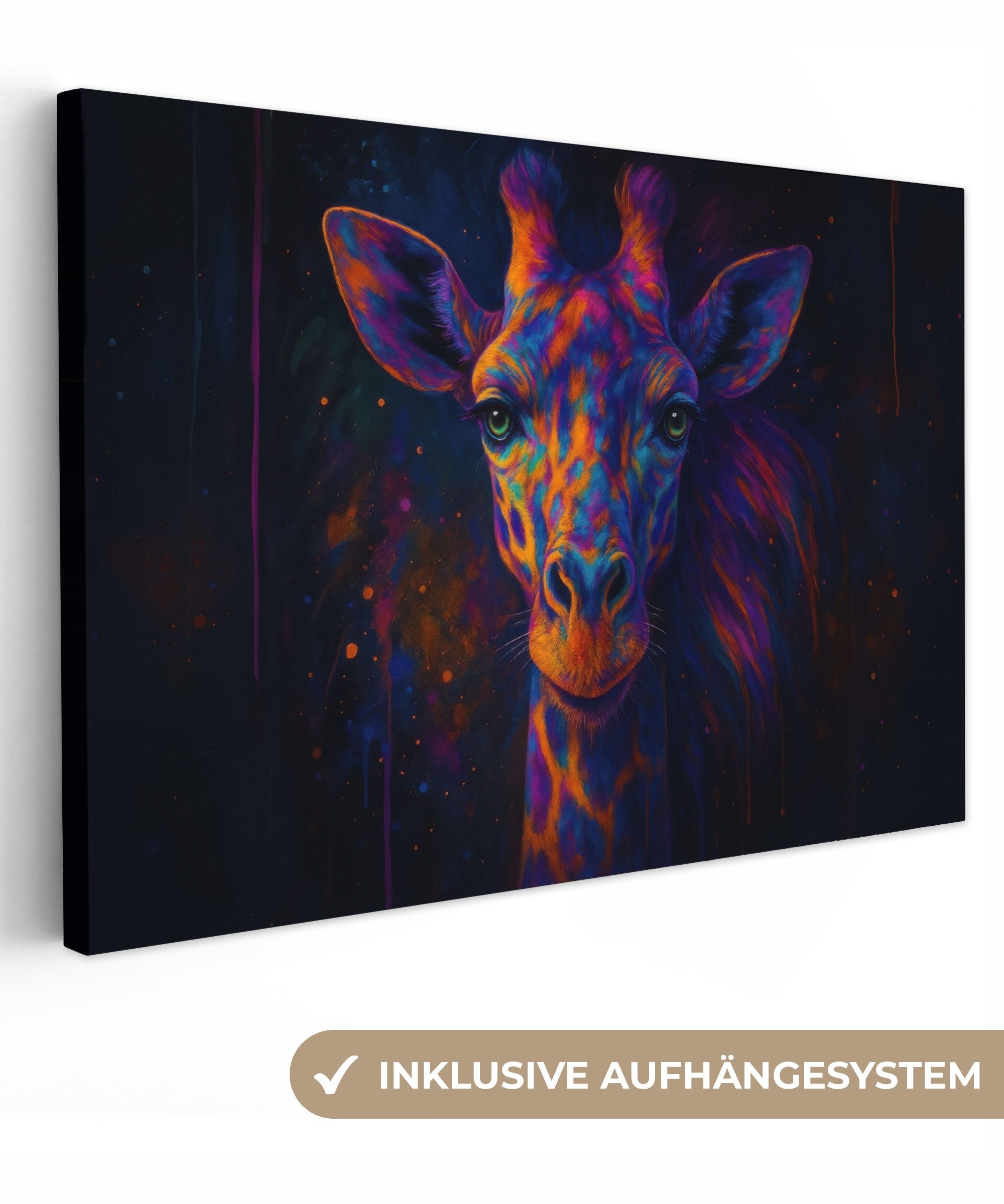 OneMillionCanvasses® Leinwandbild Giraffe - Farbig - günstig online kaufen