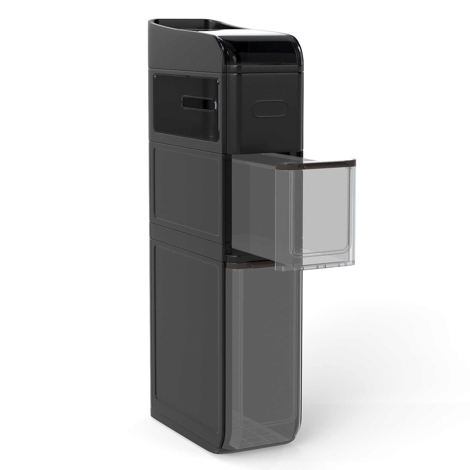 COSTWAY, Nischenschrank schmal mit 2 Schubladen, Taschentuchbox, Rollen