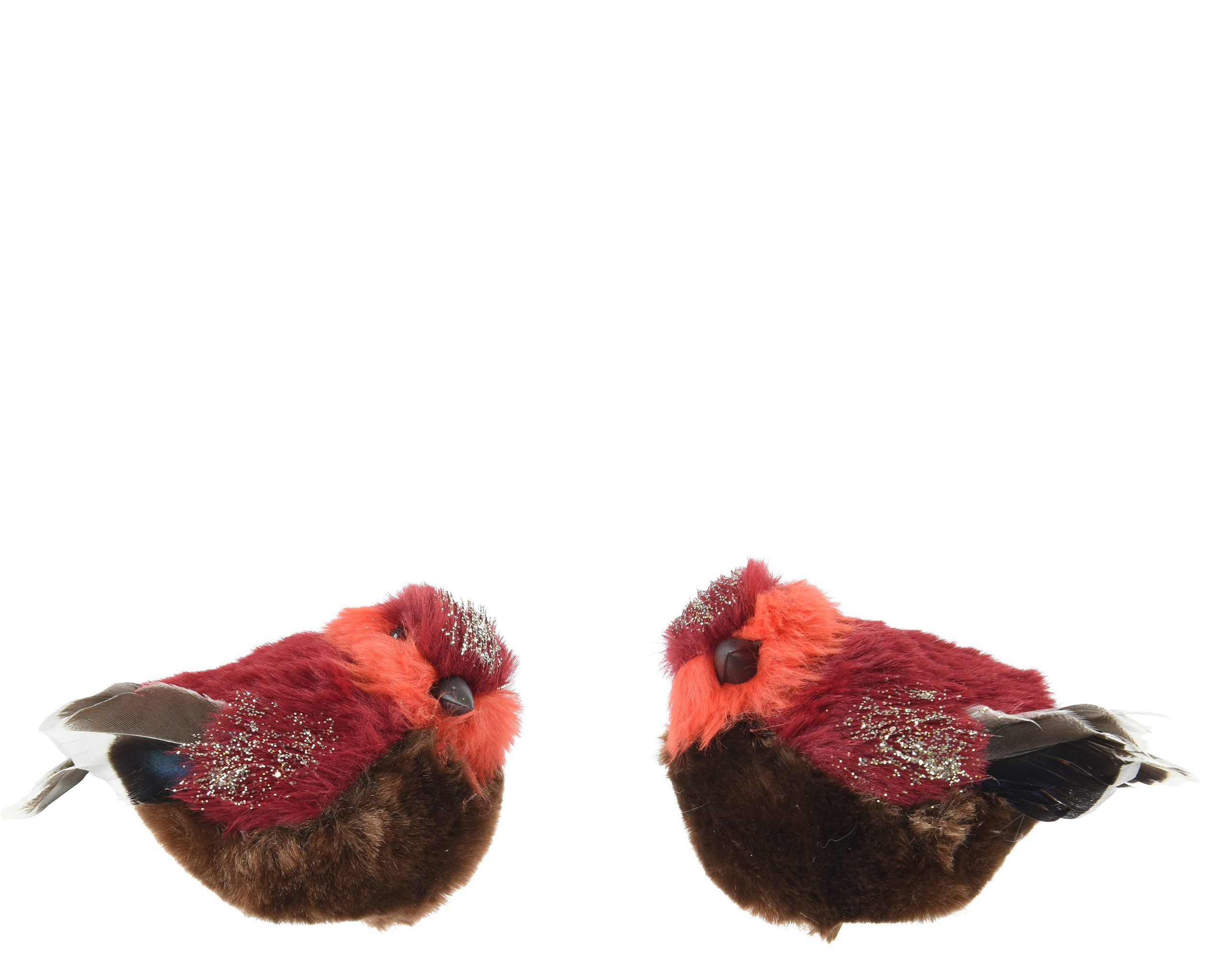 Kaemingk Christbaumschmuck, Christbaumschmuck Kunstfell Vogel mit Clip 8cm 1 Stück sort. Rot