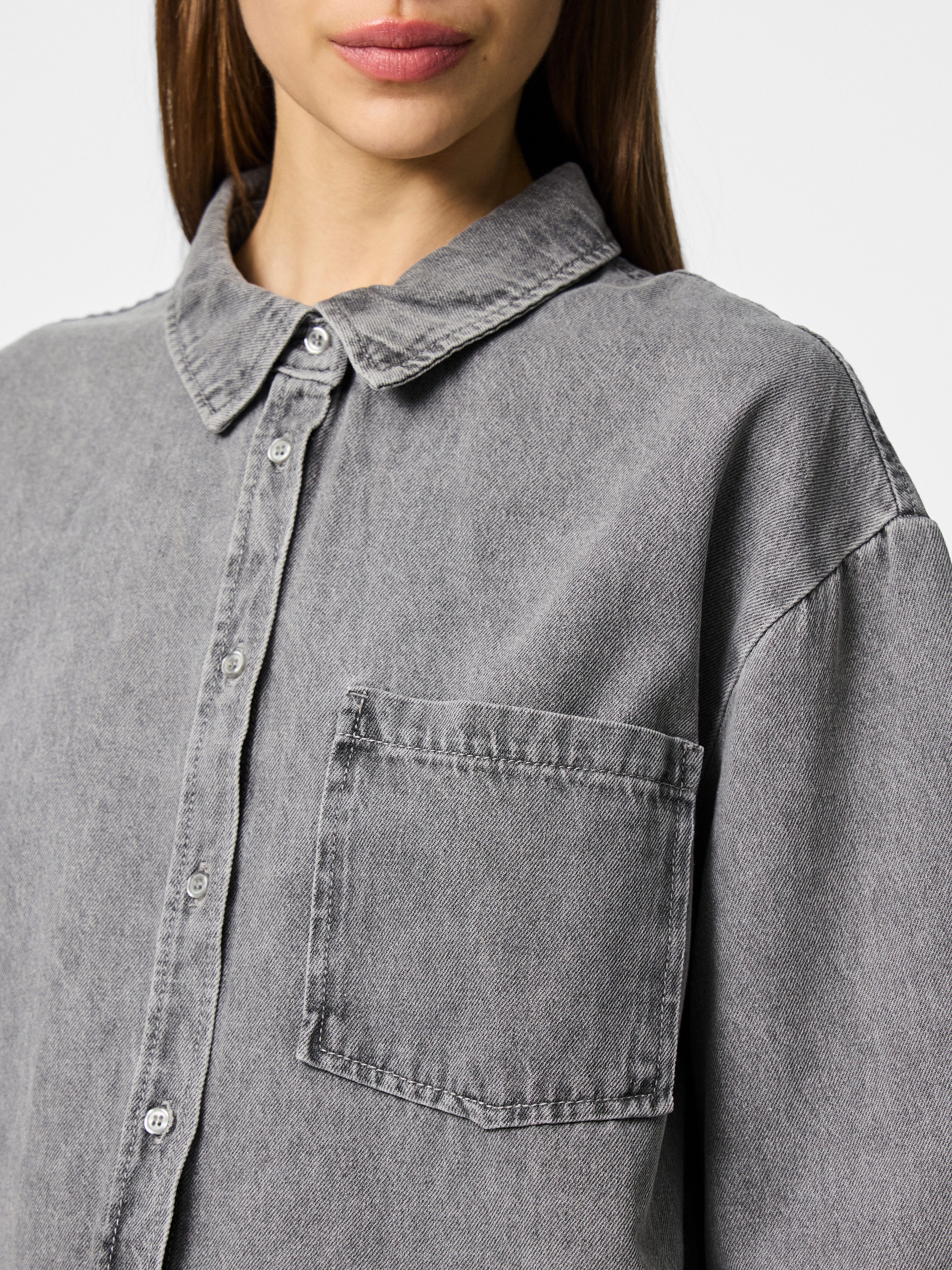 pieces Jeansbluse PCMAISIE LS DENIM SHIRT NOOS BC