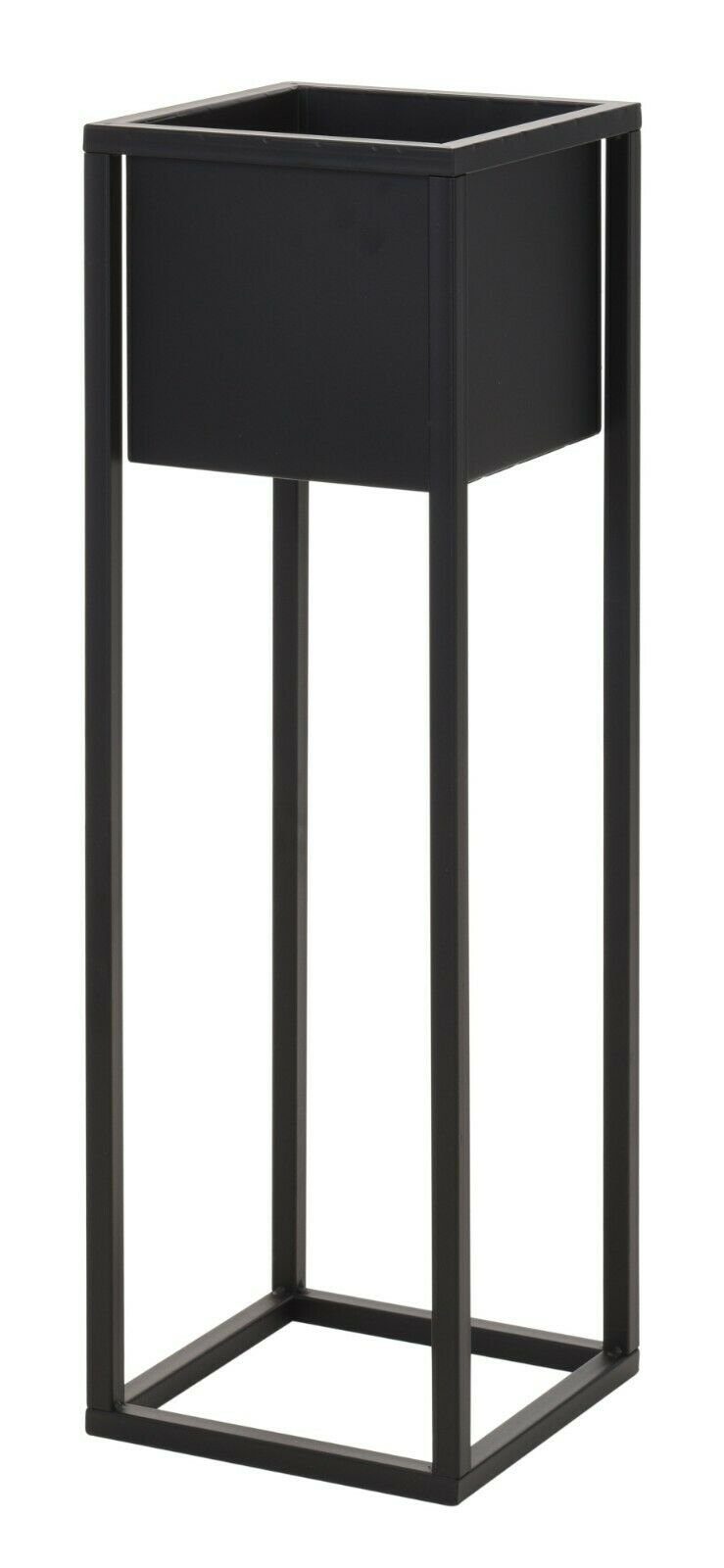 Meinposten Blumentopf mit Gestell Metall schwarz günstig online kaufen