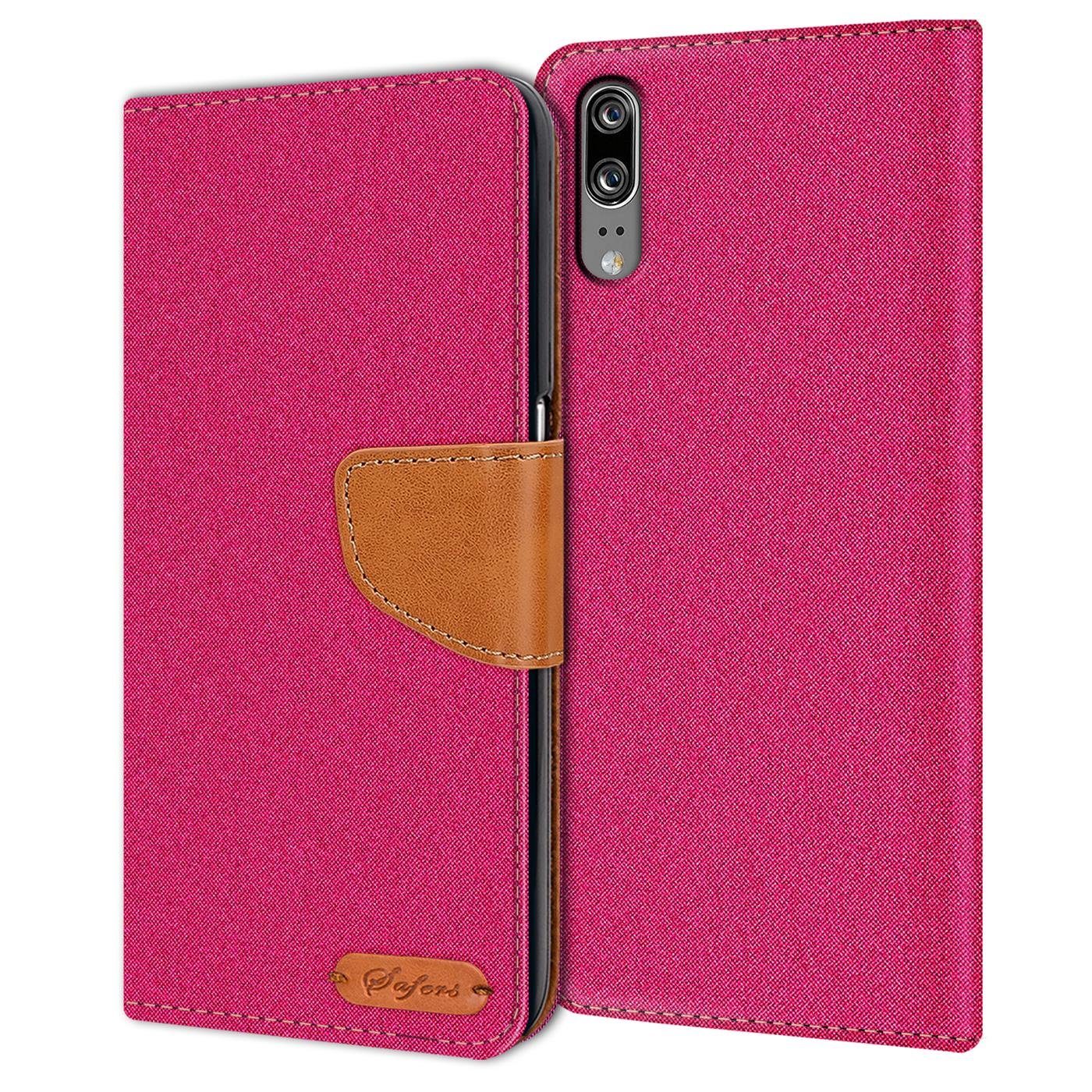 CoolGadget Handyhülle Denim Schutzhülle Flip Case für Huawei P20 5,8 Zoll,  Book Cover Handy Tasche Hülle für P20 Klapphülle
