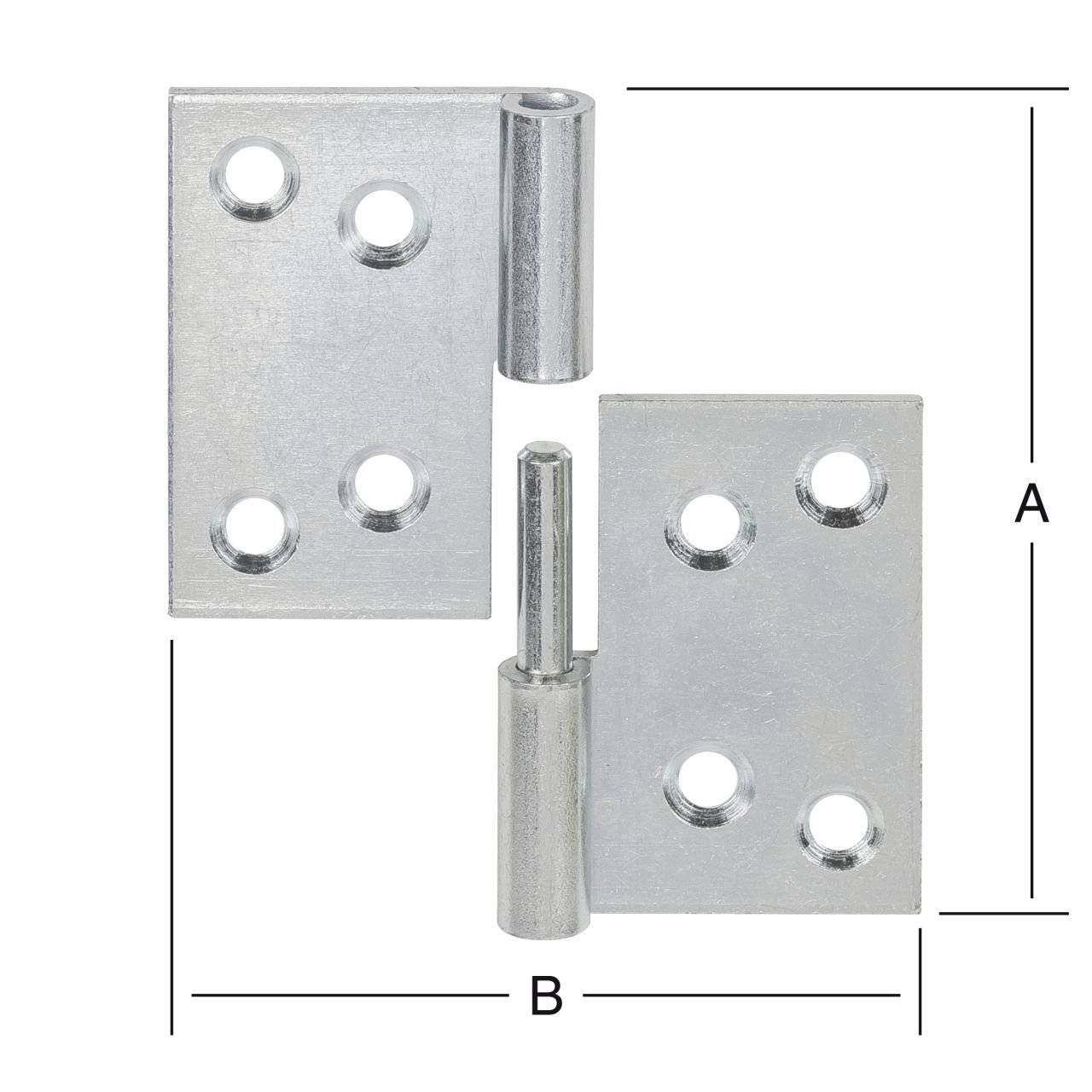 Thumbnail - Vormann WC-Deckel-Scharnier Vormann Aushebescharniere verzinkt 60 x 80 mm