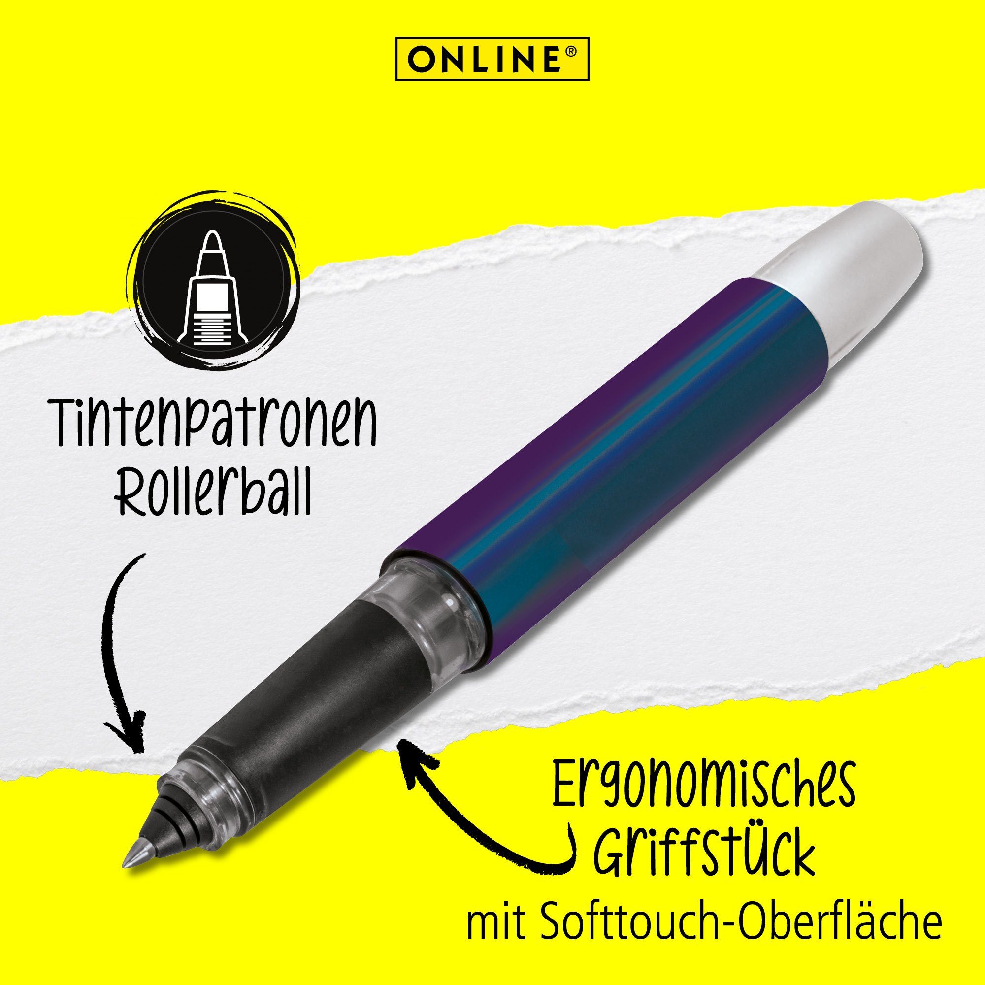 Campus Deutschland Pen in ideal die Tintenroller Miracle hergestellt Rollerball, für Schule, ergonomisch, Online