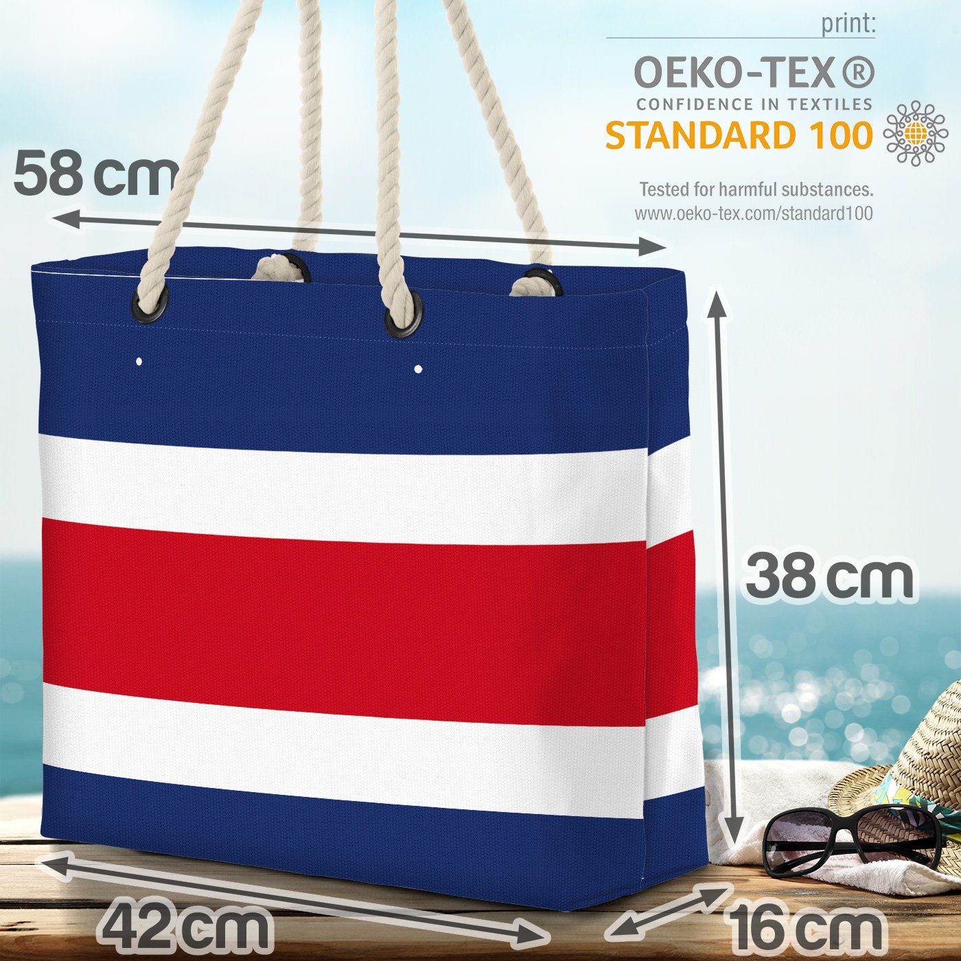 VOID Strandtasche (1-tlg), Costa Länderflagge Flagge WM Flag Rica